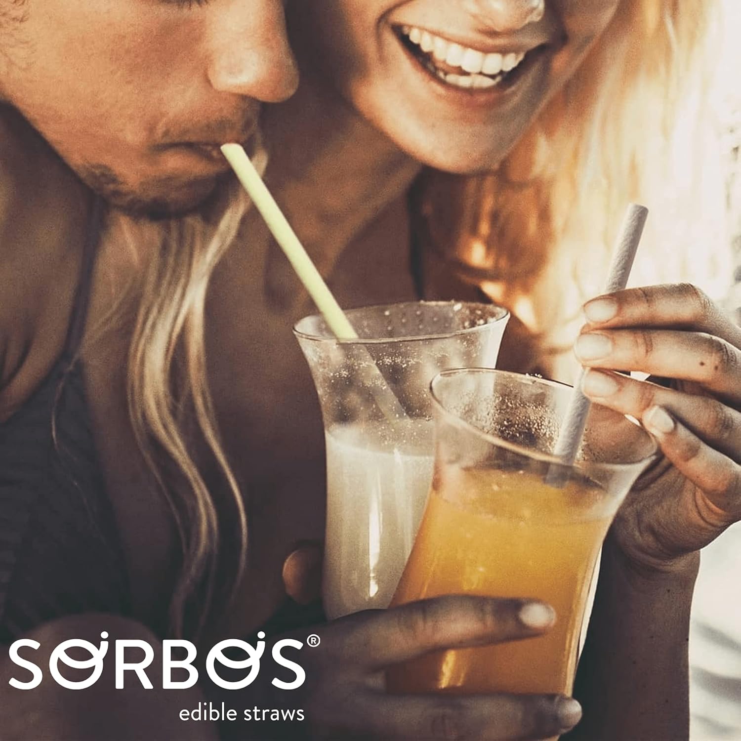 Edible Straws | Vanilla Flavored | Sustainable | Individually Wrapped | Plastic-Free | Allergen-Free | Gluten-Free | PFAS-Free | Eco-Friendly | 7.4 Inches (Approx. 18.8 cm) Long (Pack of 200)