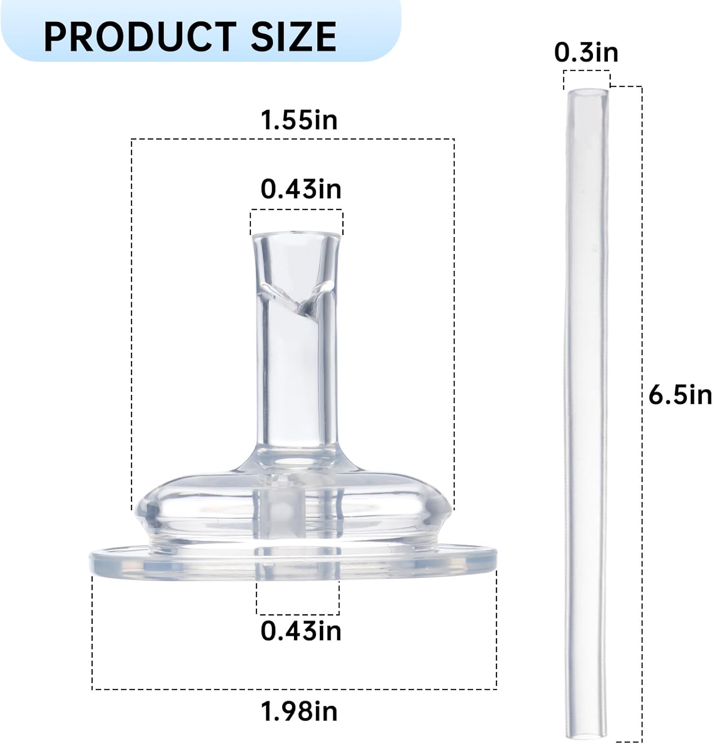 4 Replacement Straws for Grosmimi Stage 2 with Straw Brush