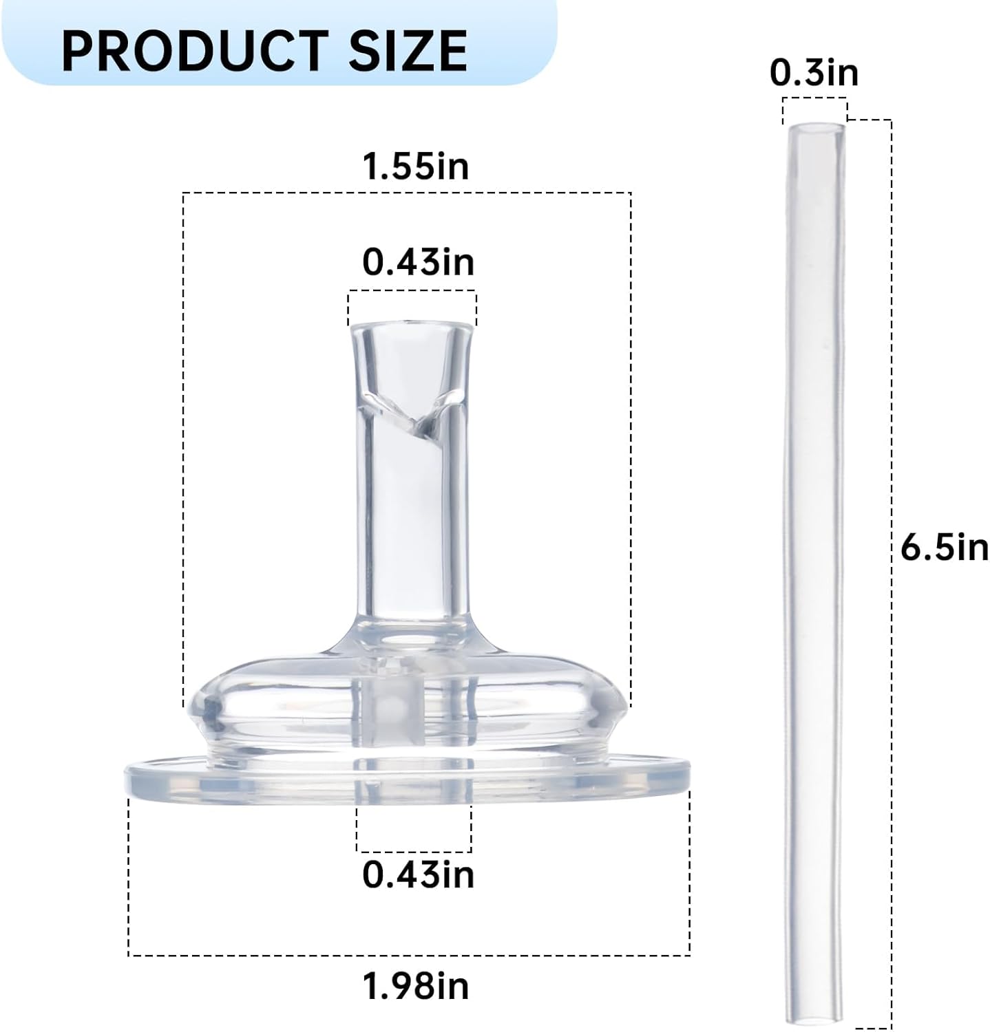 6 Replacement Straws for Grosmimi Stage 2 with Straw Brush