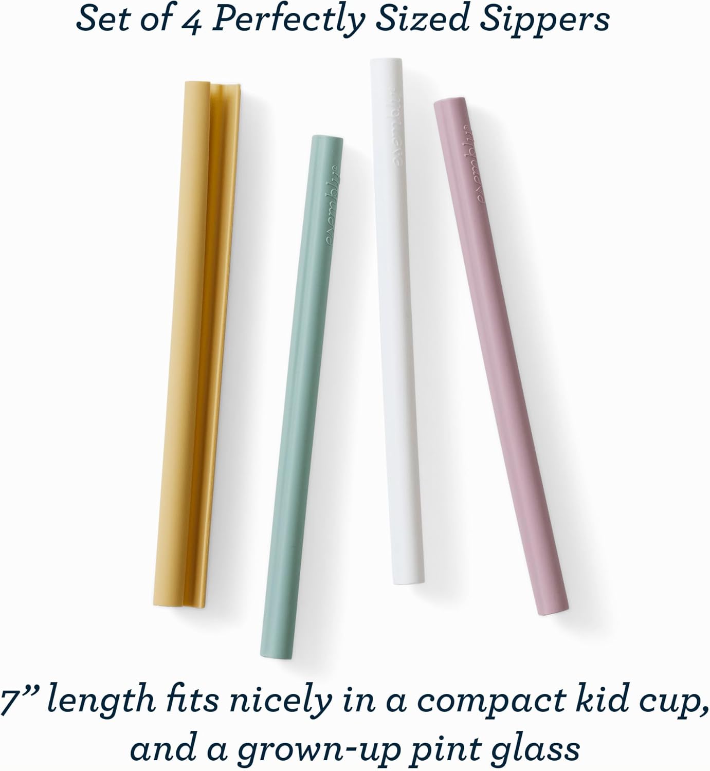 Esembly Straw Set - Reusable silicone straws with double compartment travel pouch | eco-friendly | easy to clean | BPA free - Terrazzo