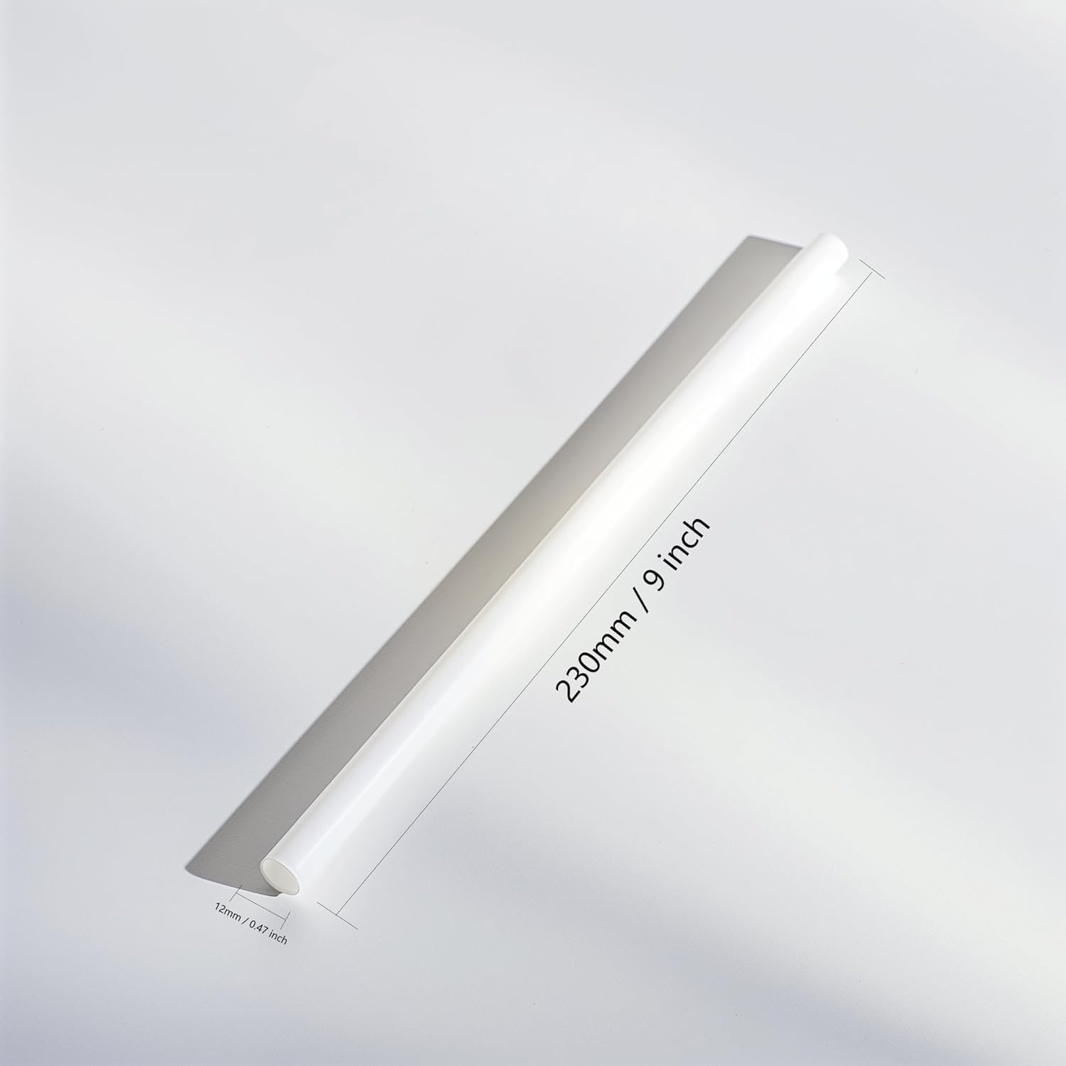 Plastic Straws Disposable, Jumbo Drinking Straws 9 Inch White, Wide 12mm for Boba Smoothies Bubble Tea, Individually Wrapped, 25 Pack