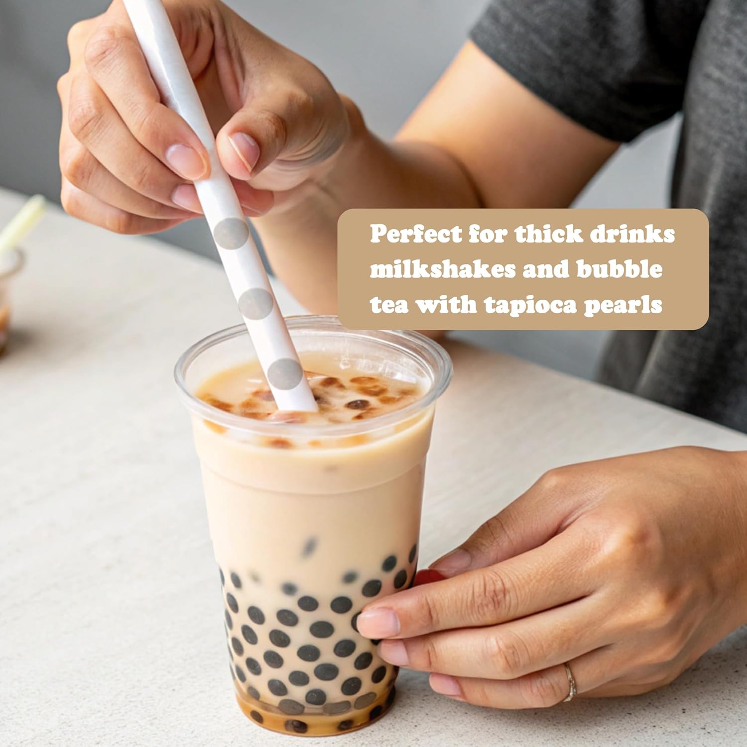 Plastic Straws Disposable, Jumbo Drinking Straws 9 Inch White, Wide 12mm for Boba Smoothies Bubble Tea, Individually Wrapped, 25 Pack