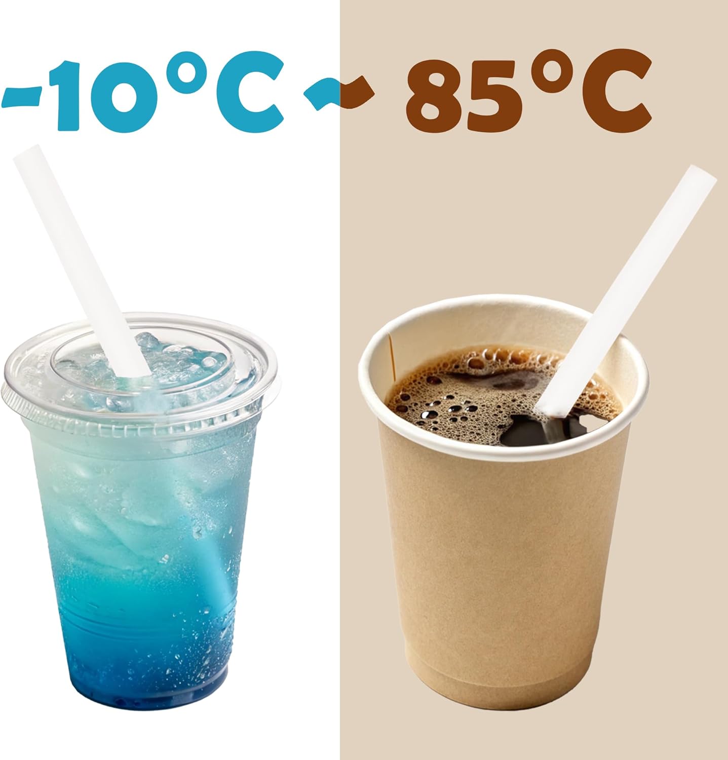 Plastic Straws Disposable, Jumbo Drinking Straws 9 Inch White, Wide 12mm for Boba Smoothies Bubble Tea, Individually Wrapped, 25 Pack