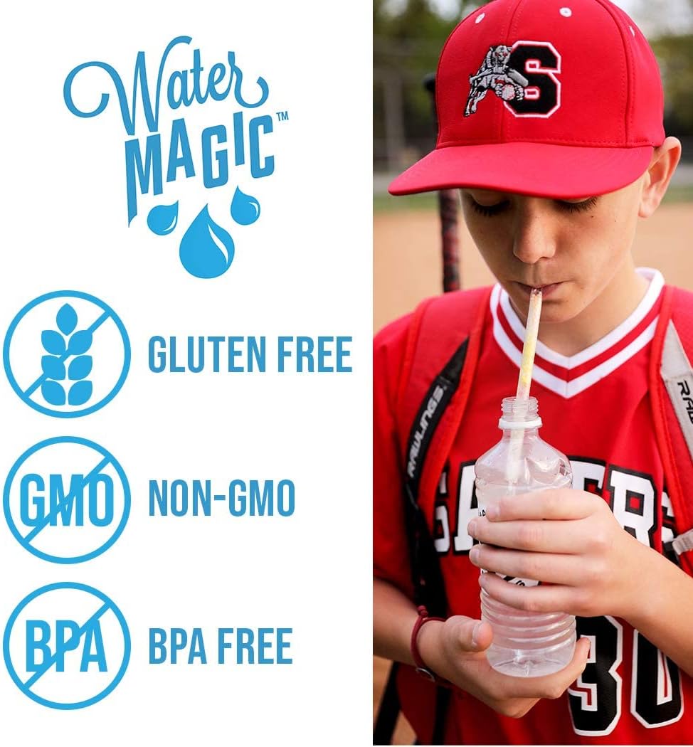 Water Magic Immune Defense Water Flavor Enhancement Straws - Includes 7 Berry Enhancement Straws and 7 Super Orange Immune Support Straws