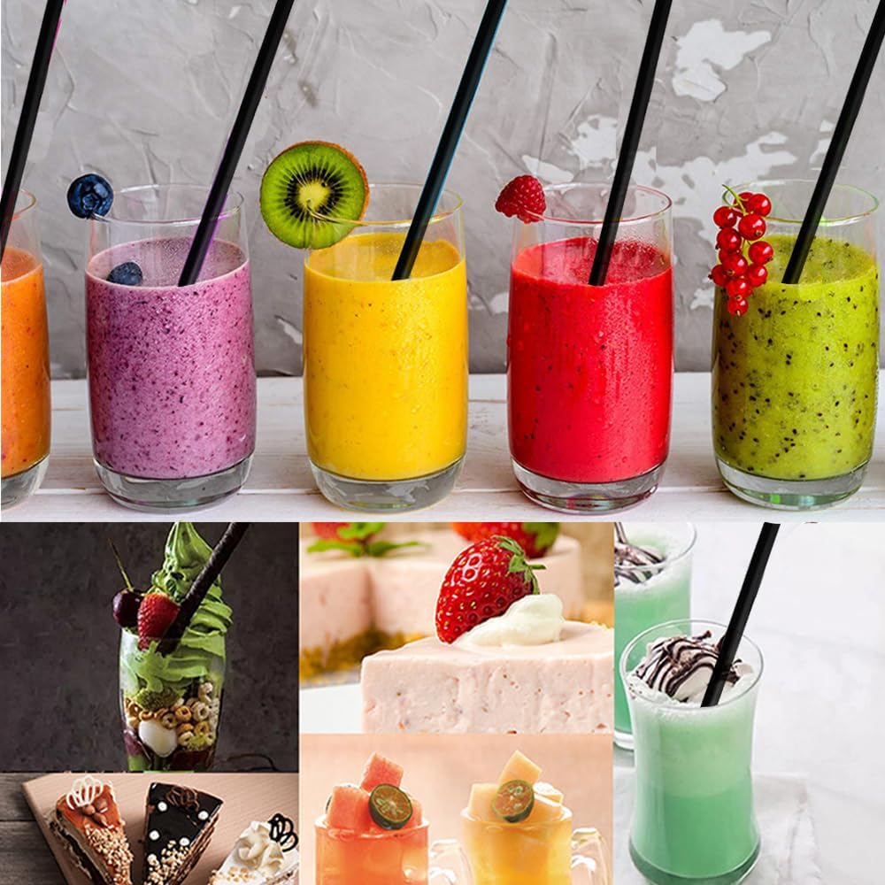 2 in 1 Disposable Plastic Spoon Straws,Independent Packaging Iced Tea Spoon,Detachable Straw Spoon Cocktail Stirrer for Espresso Honey Milkshake Ice Cream,50 Pieces (Straw fork)