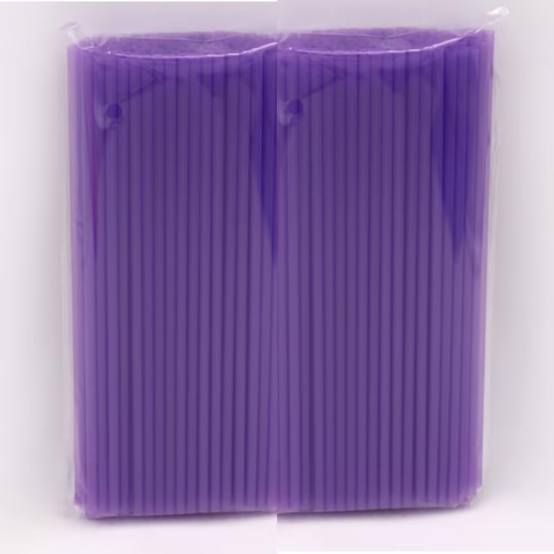 Disposable Drinking Straws 7.4 Inch Long - Standard Size (Purple,250)