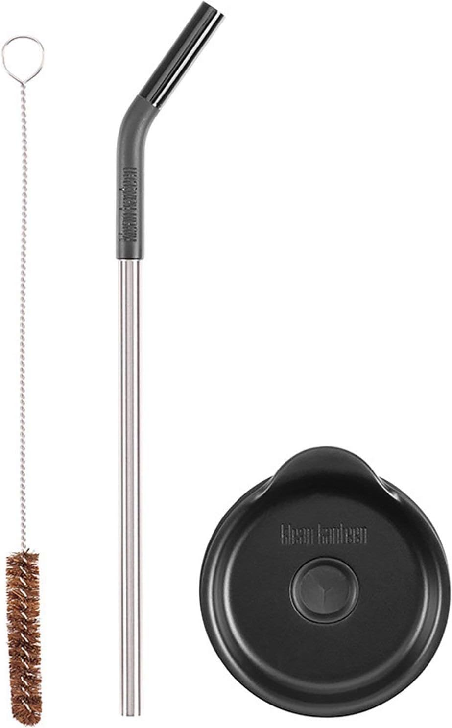 3 Piece Straw Lid Set with Splash Proof Lid, Stainless Steel Straw with Safe Silicone Flex Tip and Cleaning Brush