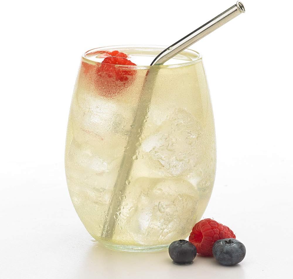 Stainless Steel Straw | 6 1/2" | 1/4" Diam. | Curved (Pack of 2)