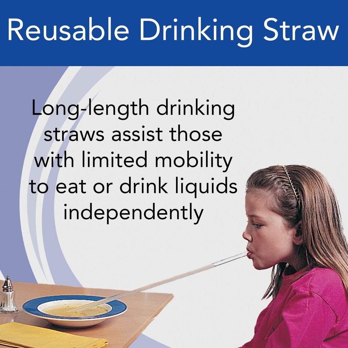 Reusable 18" Drinking Straws | Pack of 10 Flexible Long Straws with 3/16" Diameter Ideal for Drinking from Tall Bottles and Cups | Dishwasher Safe Straws for Smoothies and Thick Liquids