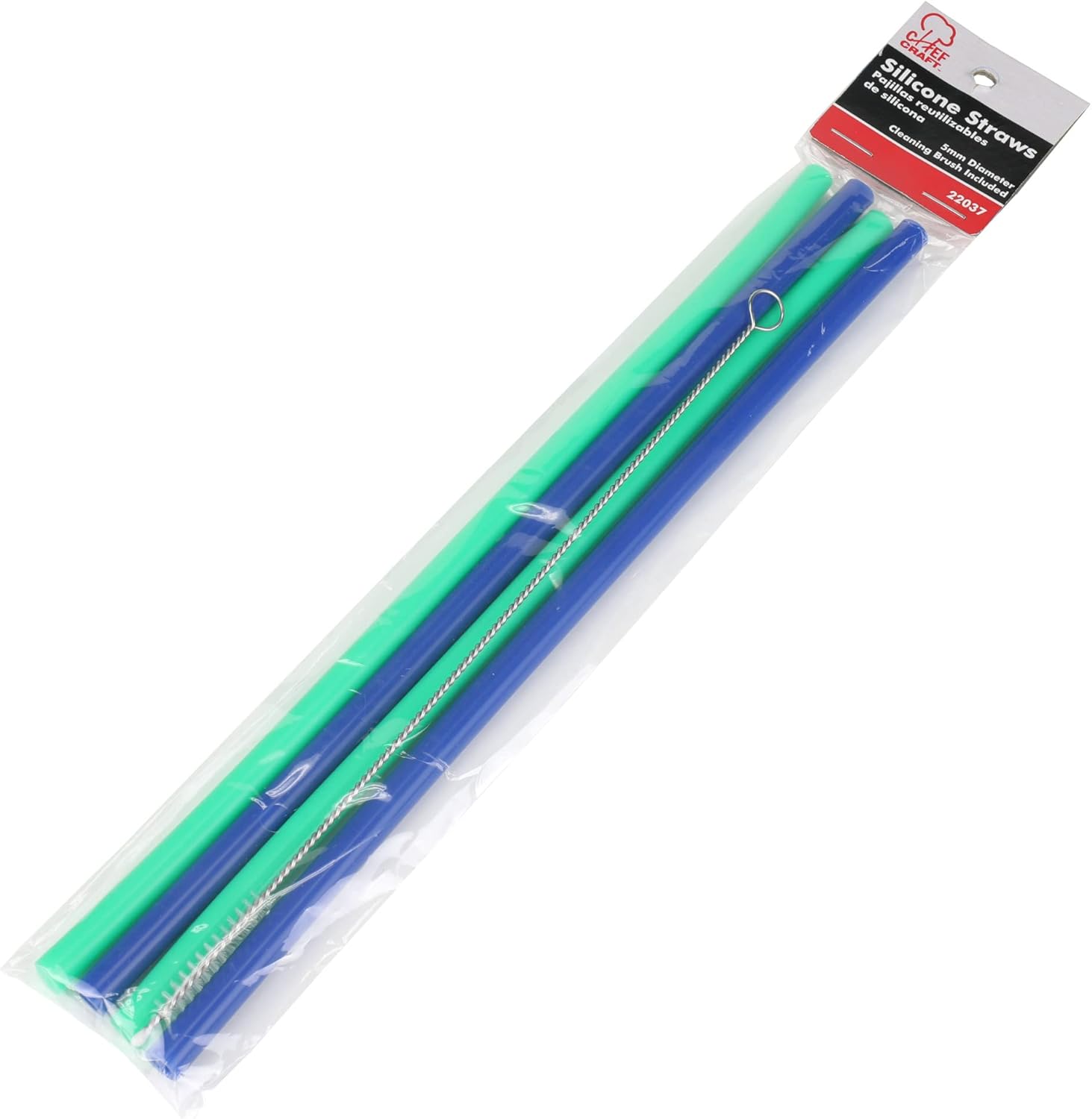 Chef Craft Eco Straw with Brush | Diameter 5 mm | Green/Blue