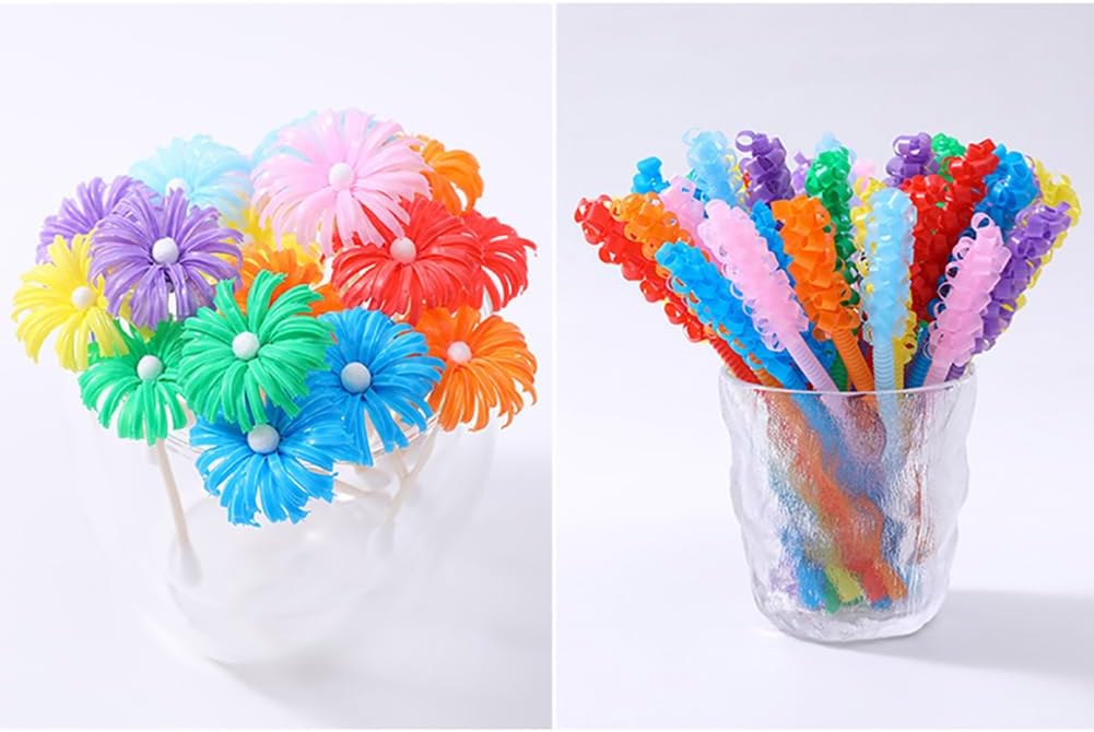 200 Pcs Colorful Plastic Drinking Straws Long Straight Straws Milk Juice Straws Cocktail Milkshake Straws Iced Drink Straws Birthday Party Straws