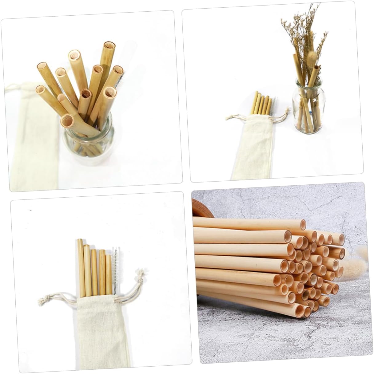 50pcs Reed Straws for Cocktails and Drinks Natural Straws Reed for Party Decorations