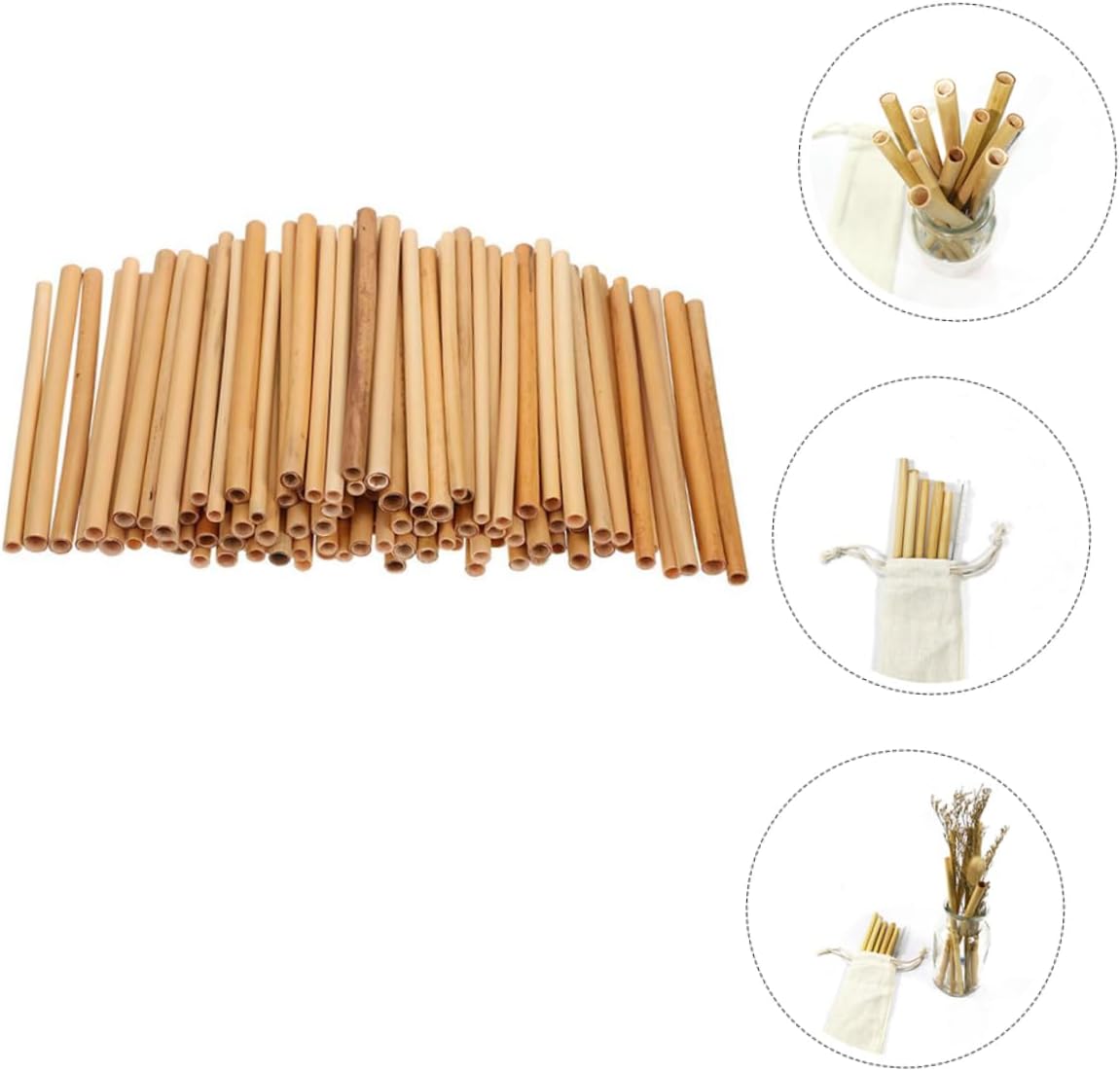 50pcs Reed Straws for Cocktails and Drinks Natural Straws Reed for Party Decorations