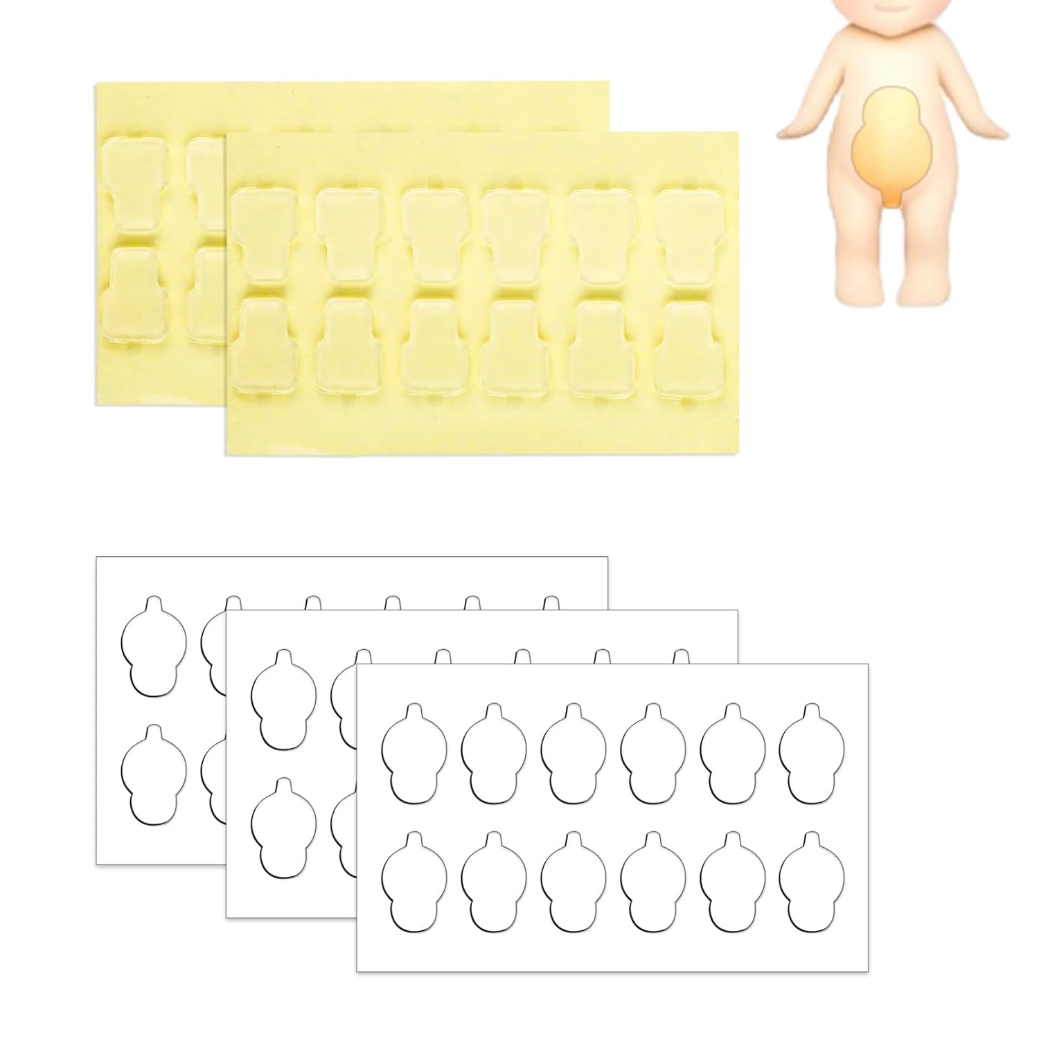 60 Pieces Sonny Baby Adhesive Tape, Double-Sided Clear
