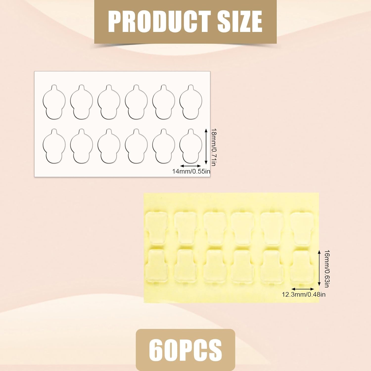 60 Pieces Sonny Baby Adhesive Tape, Double-Sided Clear