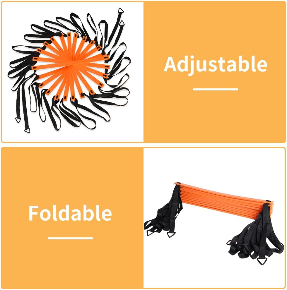20 ft 12 Rung Agility Ladder 10 Cones 4 Stakes Carrying Case