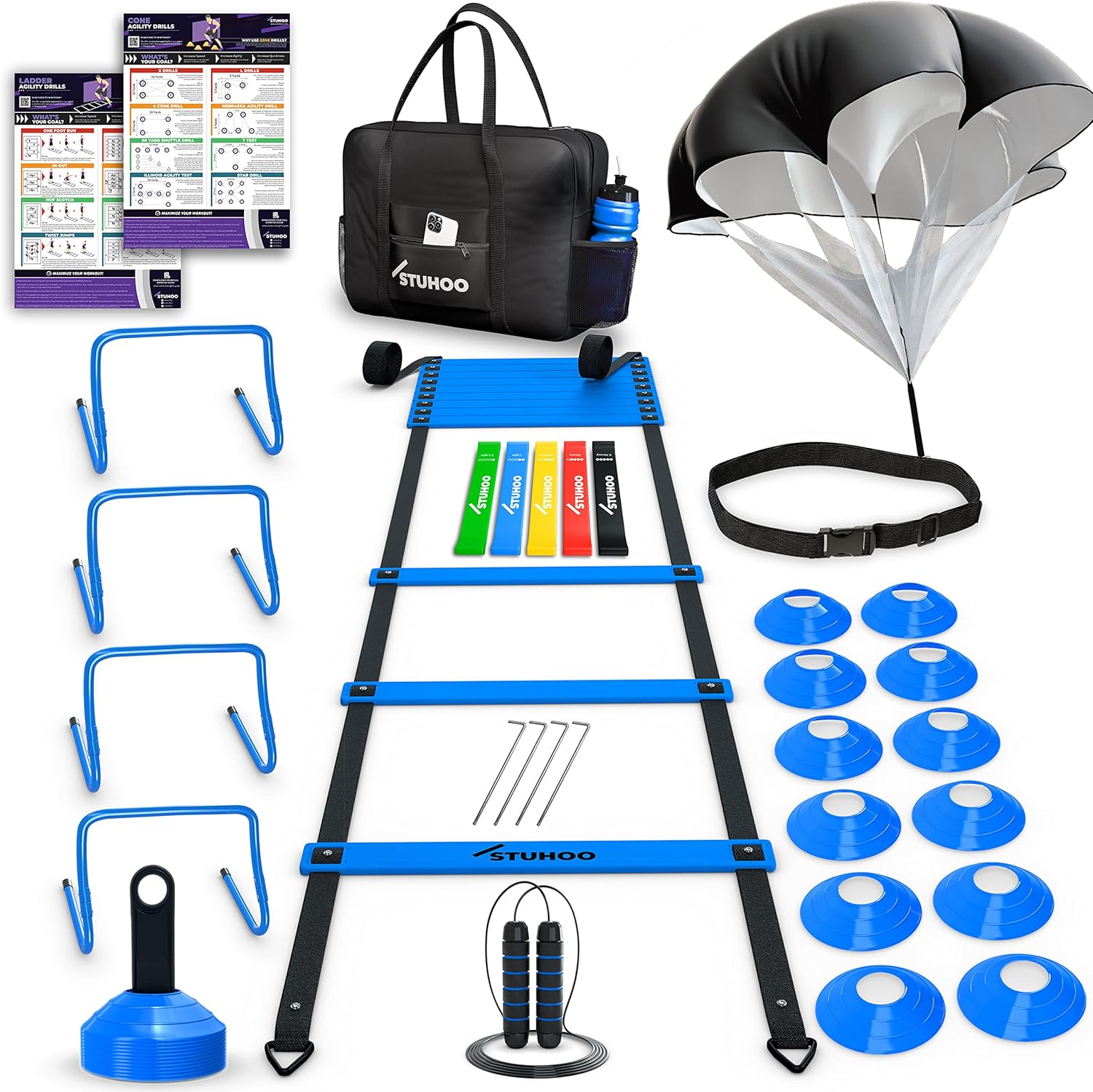 Youth Soccer Training Kit Ladder Hurdles Cones