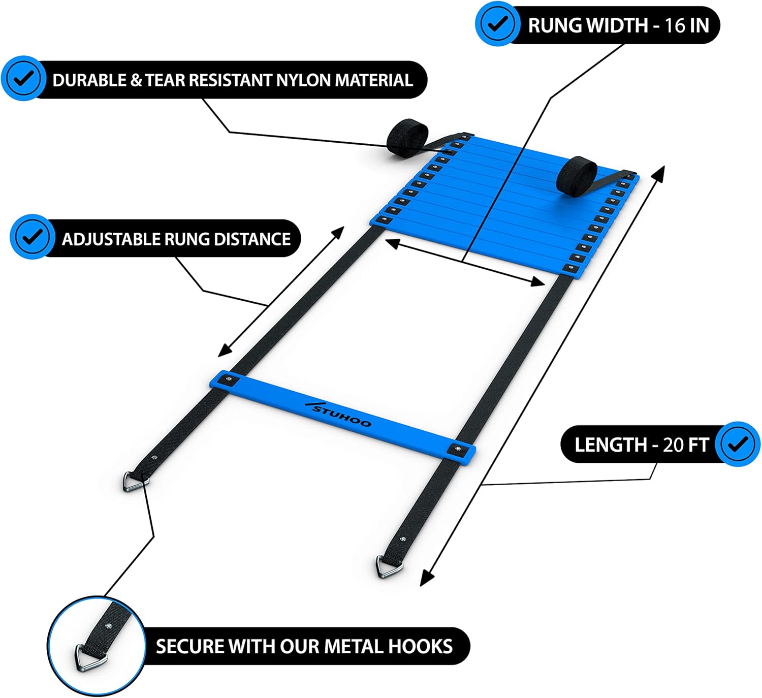 Youth Soccer Training Kit Ladder Hurdles Cones