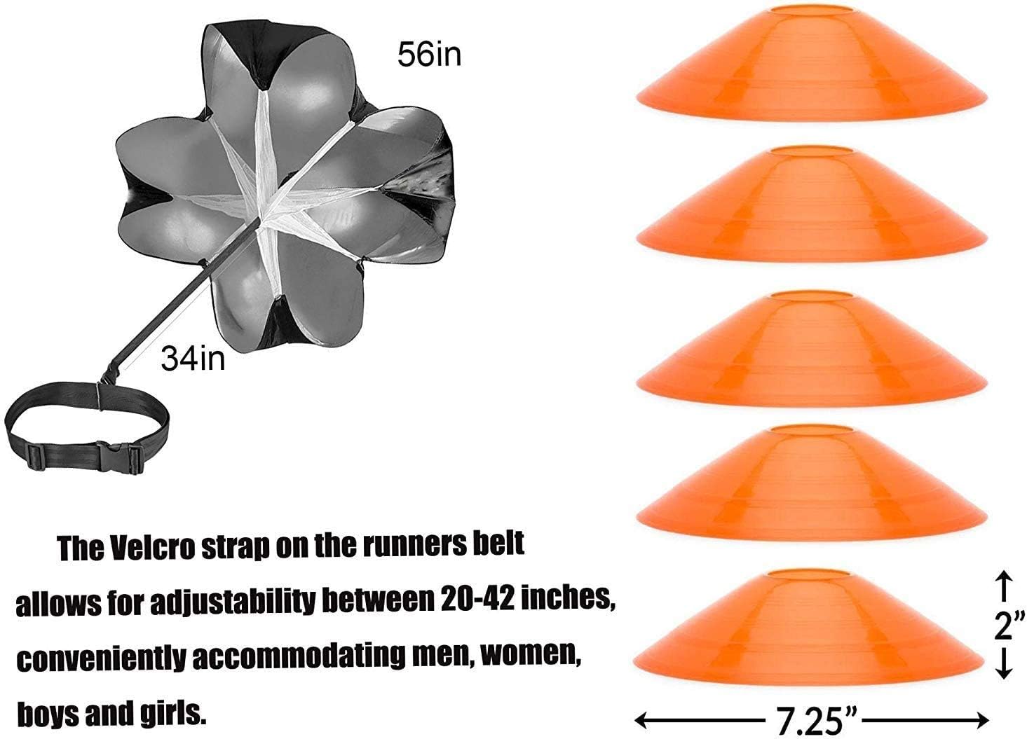 12 Rung 20ft Ladder Kit Cones Parachute Stakes