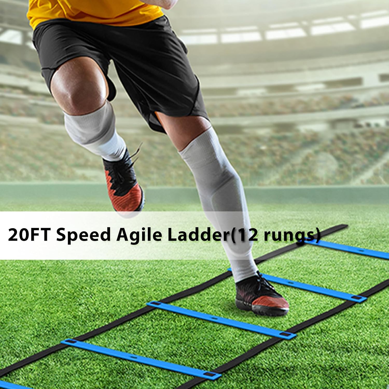 20 ft Speed & Agility Training Set 6 Poles 12 Cones