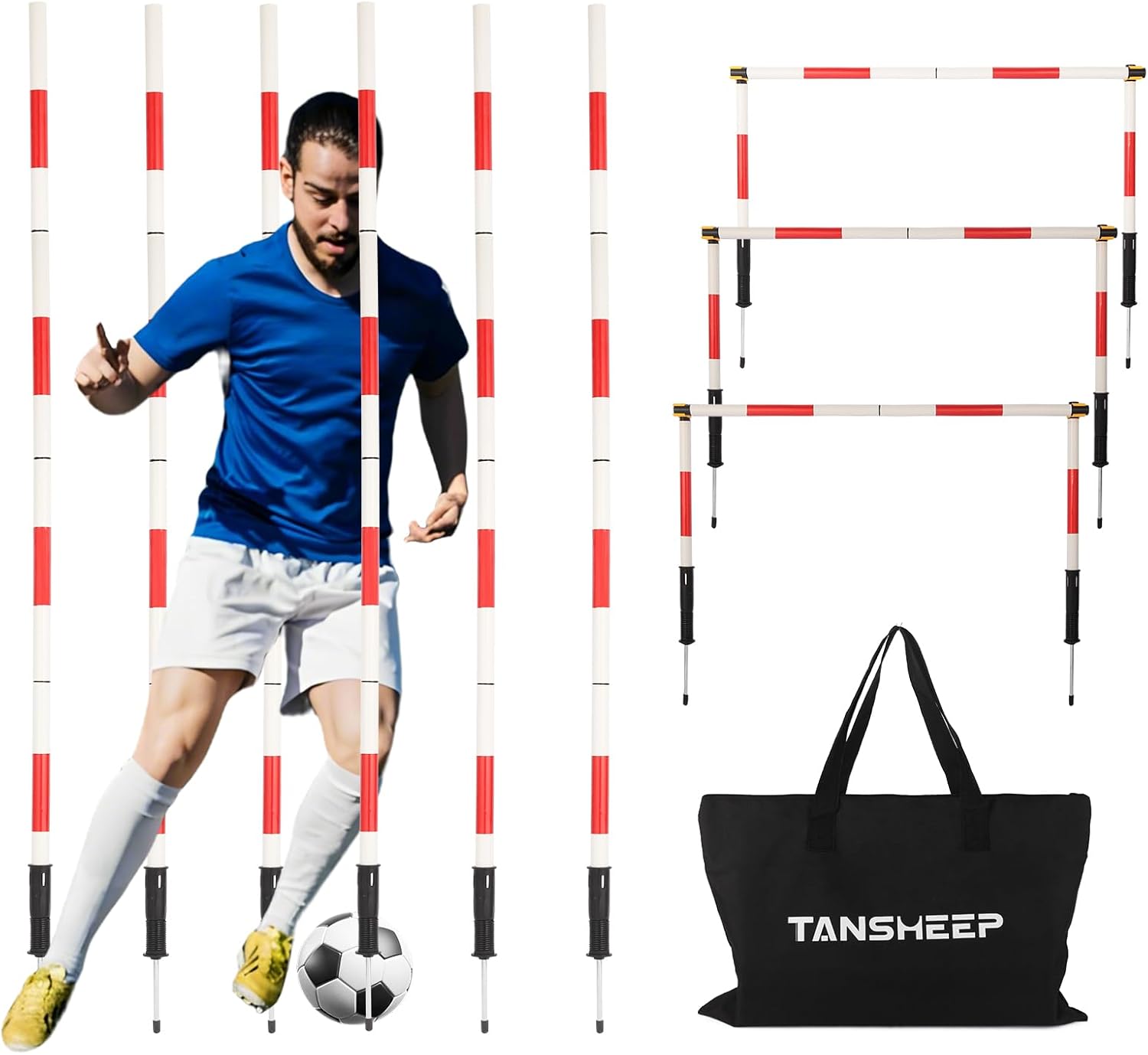 6 Poles Soccer Agility Gear with Bag