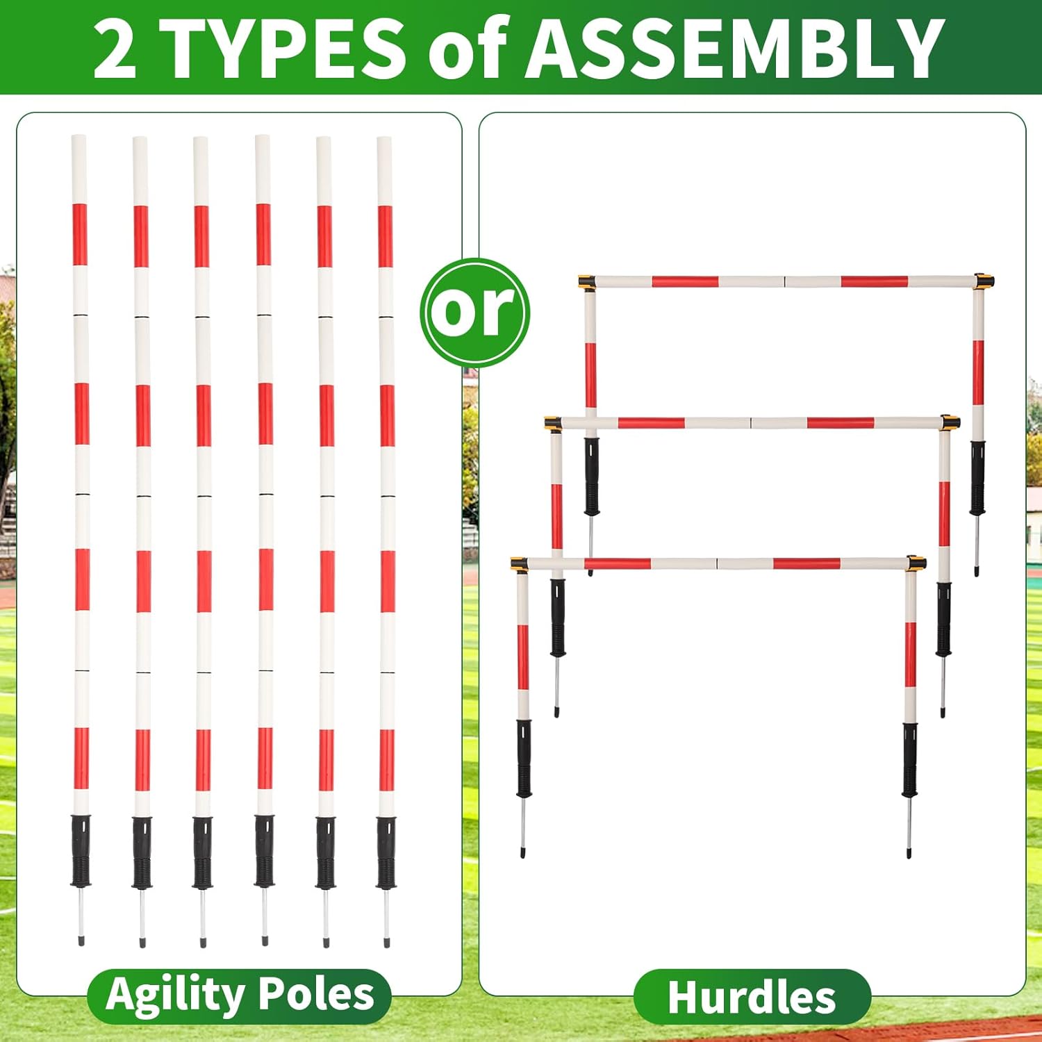 6 Poles Soccer Agility Gear with Bag