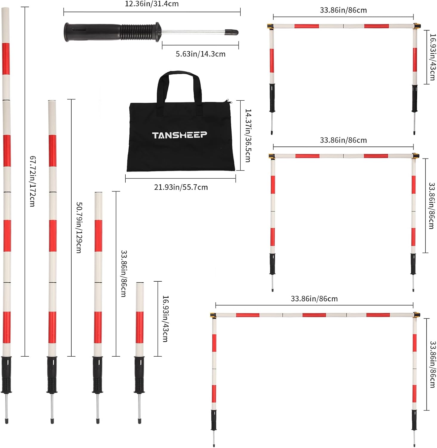 6 Poles Soccer Agility Gear with Bag