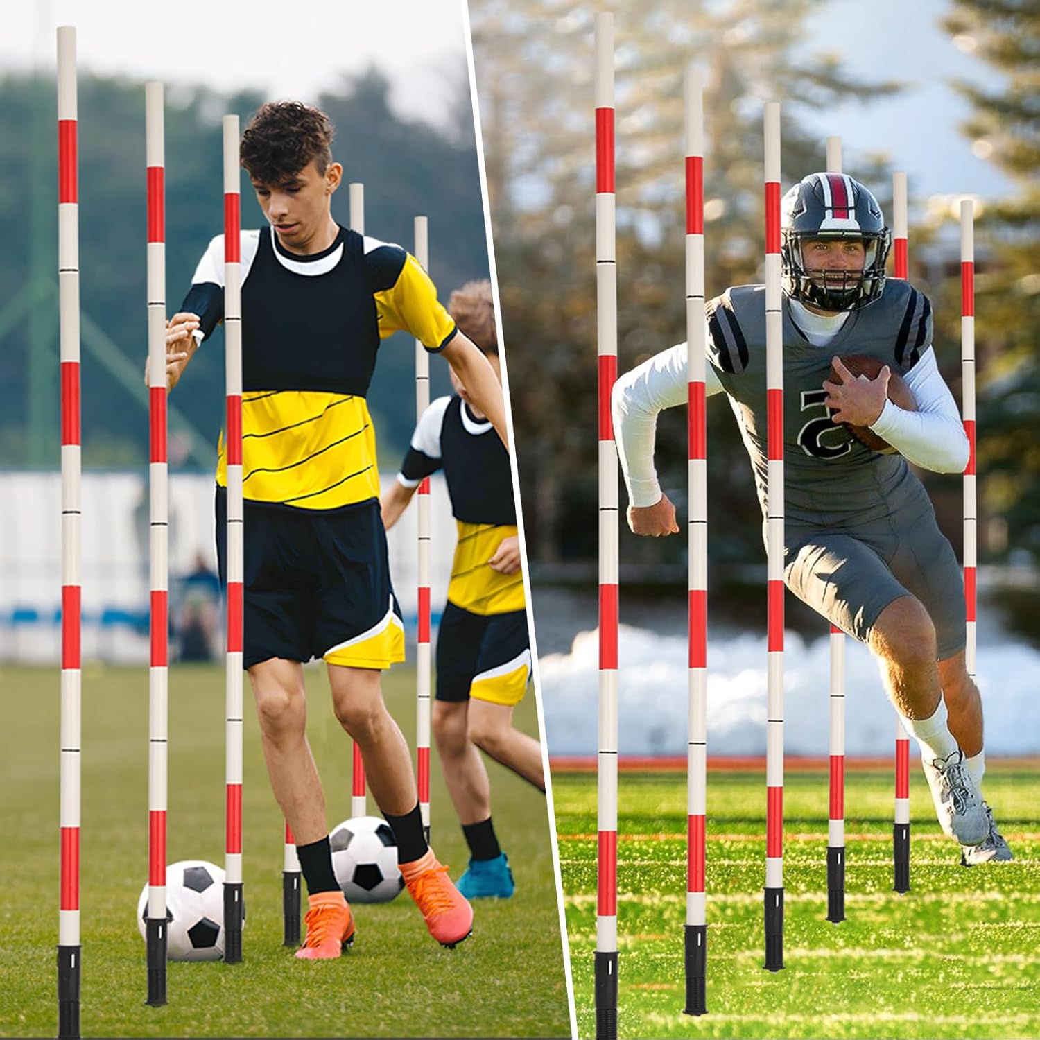 6 Poles Soccer Agility Gear with Bag