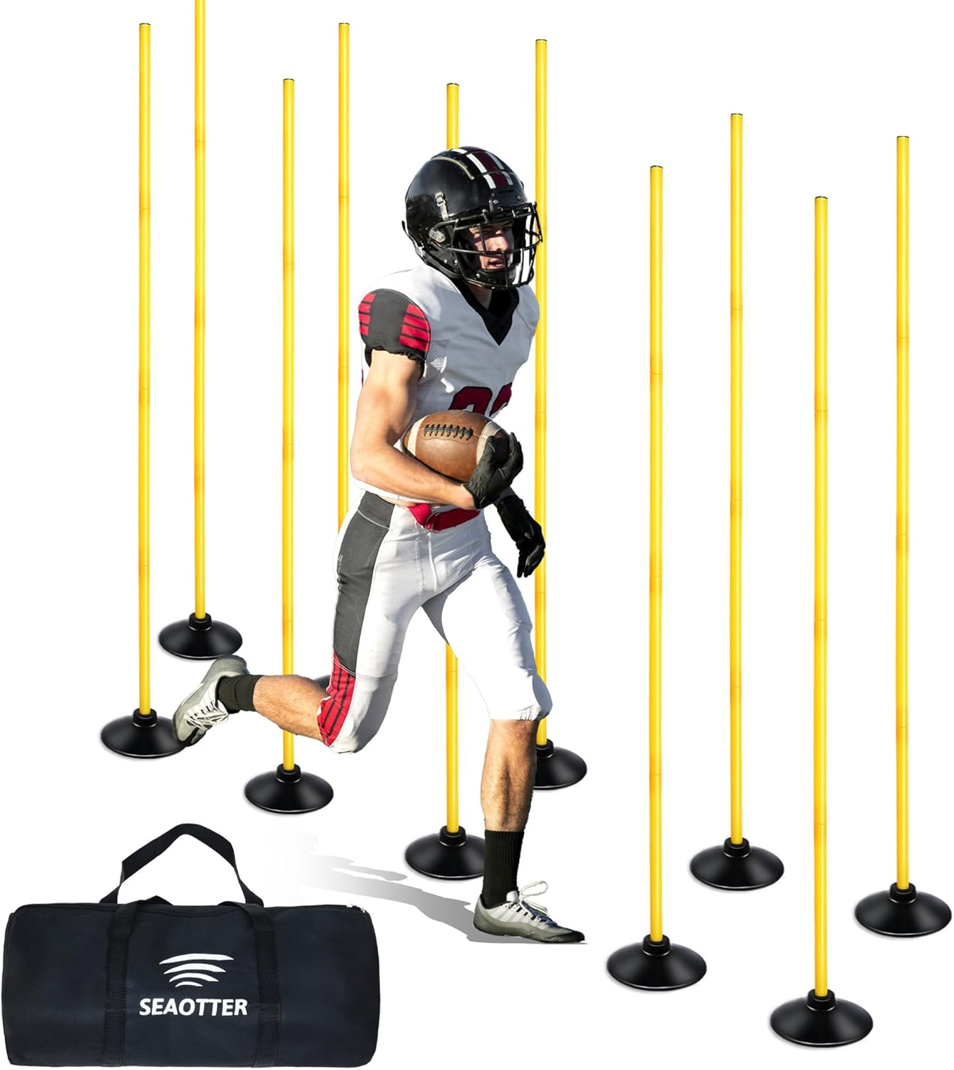 4/6/10 Piece Soccer Agility Poles Detachable