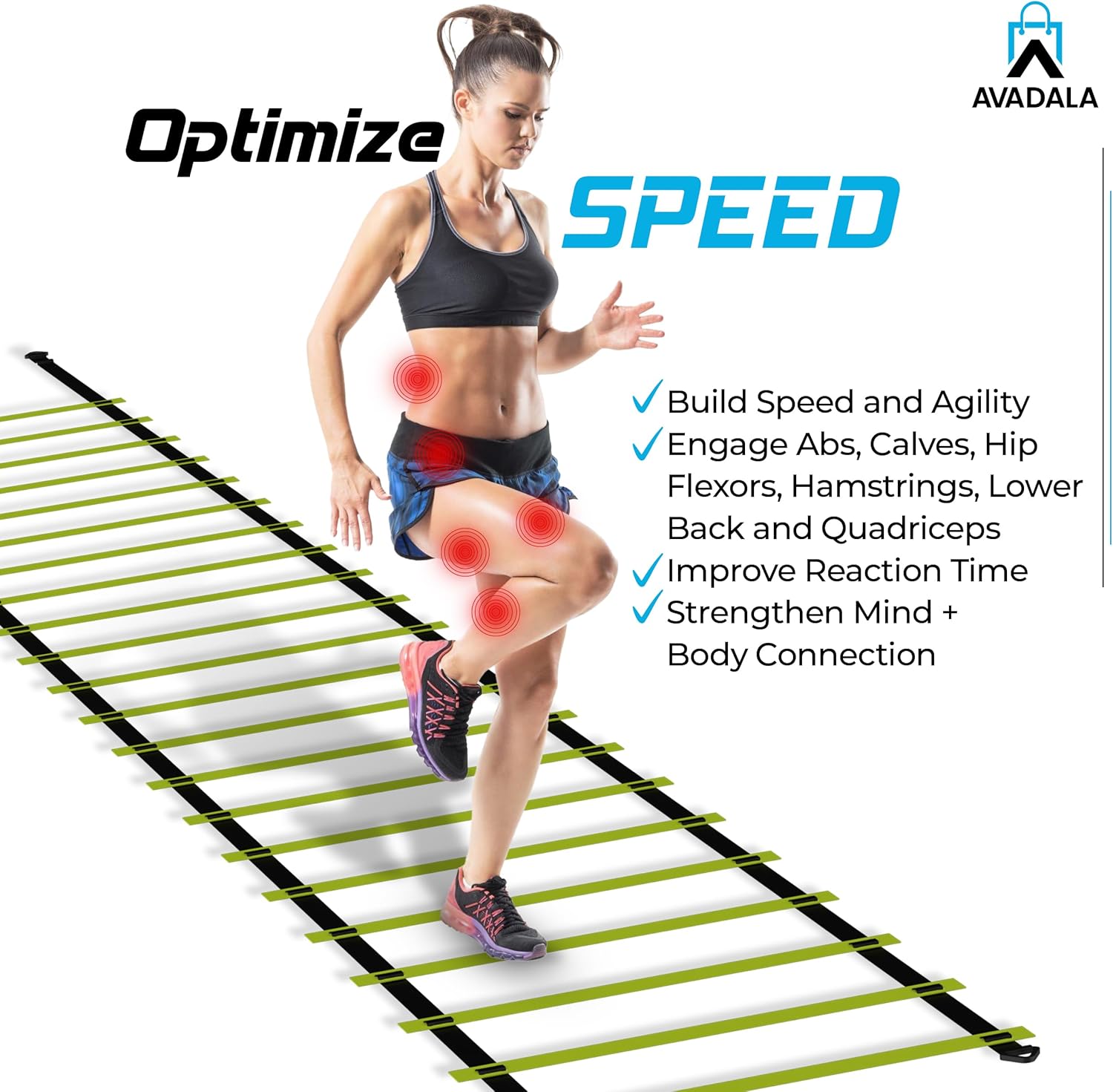 22 Piece Speed Agility Kit Ladders Hurdles Cones Parachutes