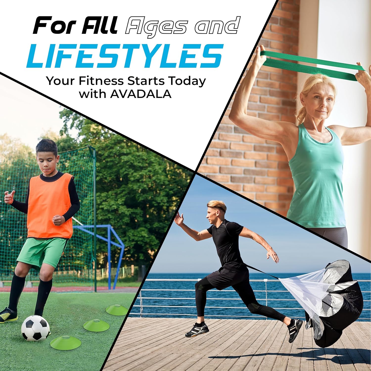 22 Piece Speed Agility Kit Ladders Hurdles Cones Parachutes