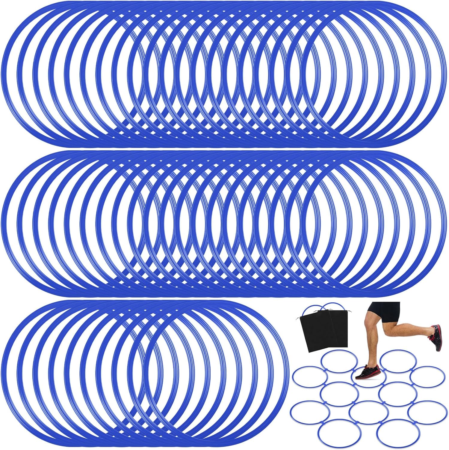 50 Piece Agility Ring Set with Storage Bag