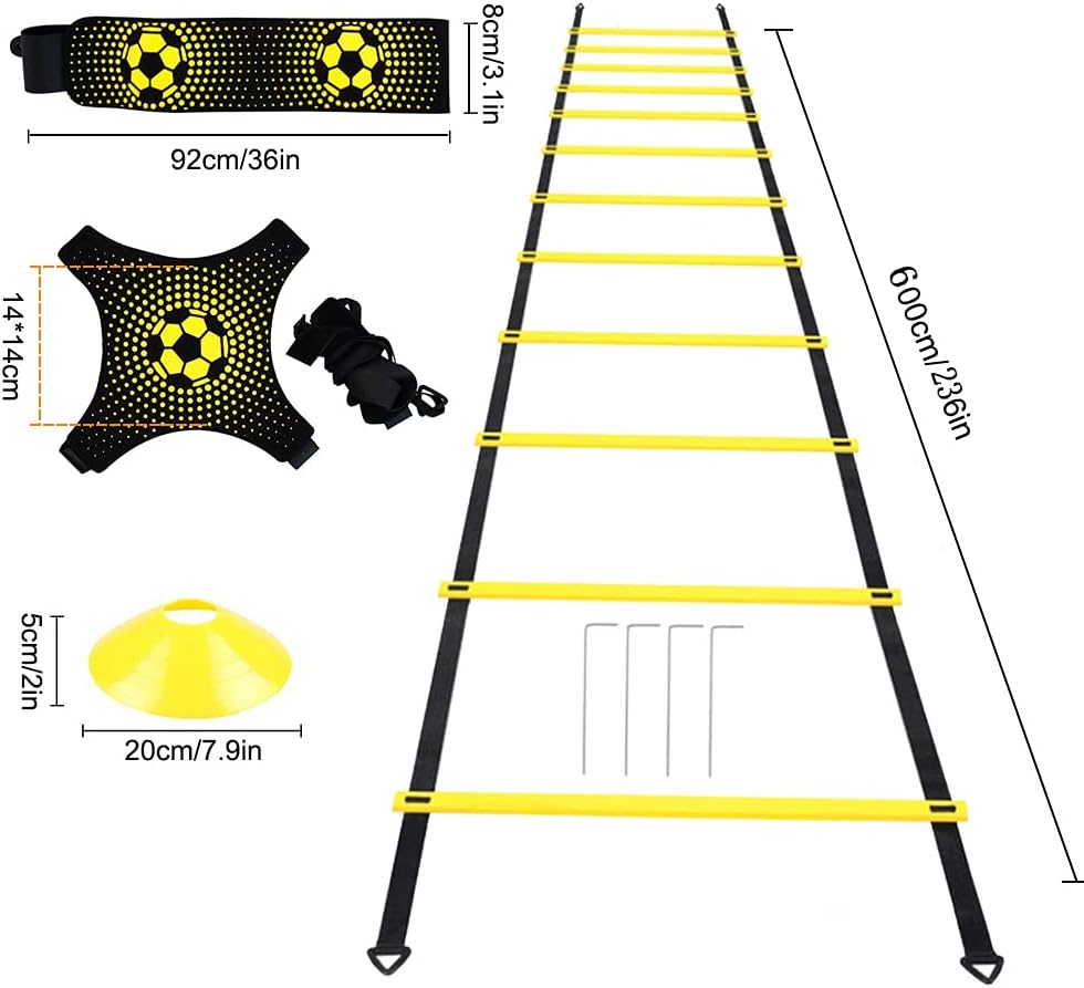 Soccer Speed Agility Training Set 12 Cones Soccer Kick Trainer