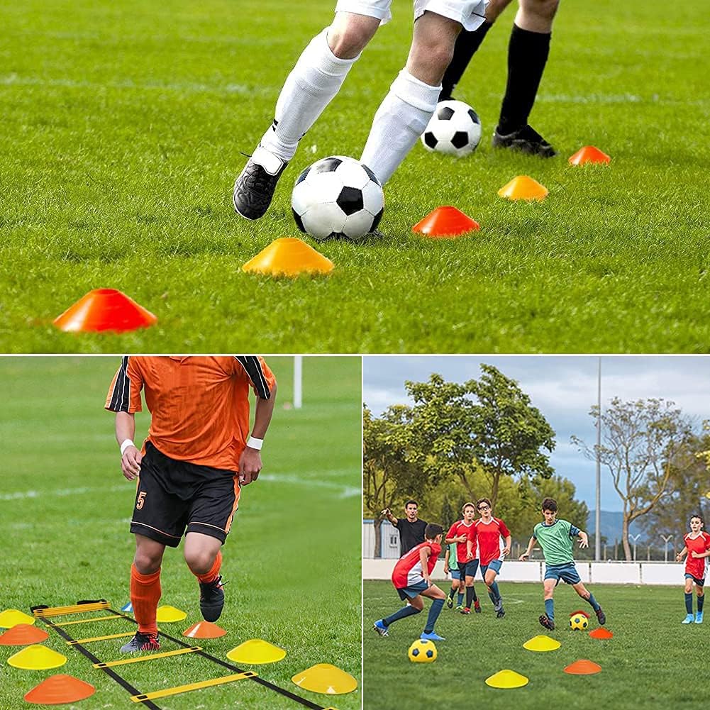 Soccer Speed Agility Training Set 12 Cones Soccer Kick Trainer