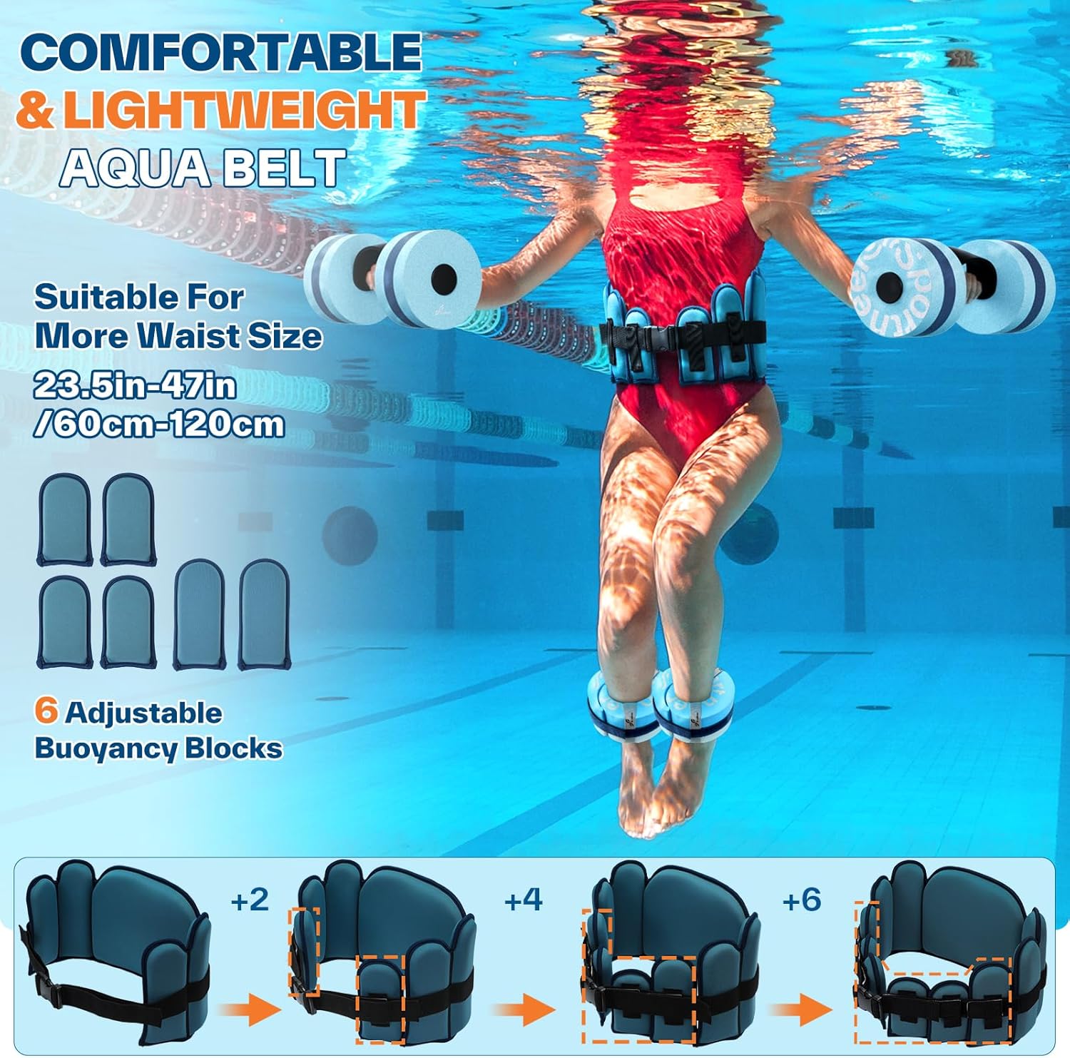 Water Aerobics Kit Dumbbells Belt