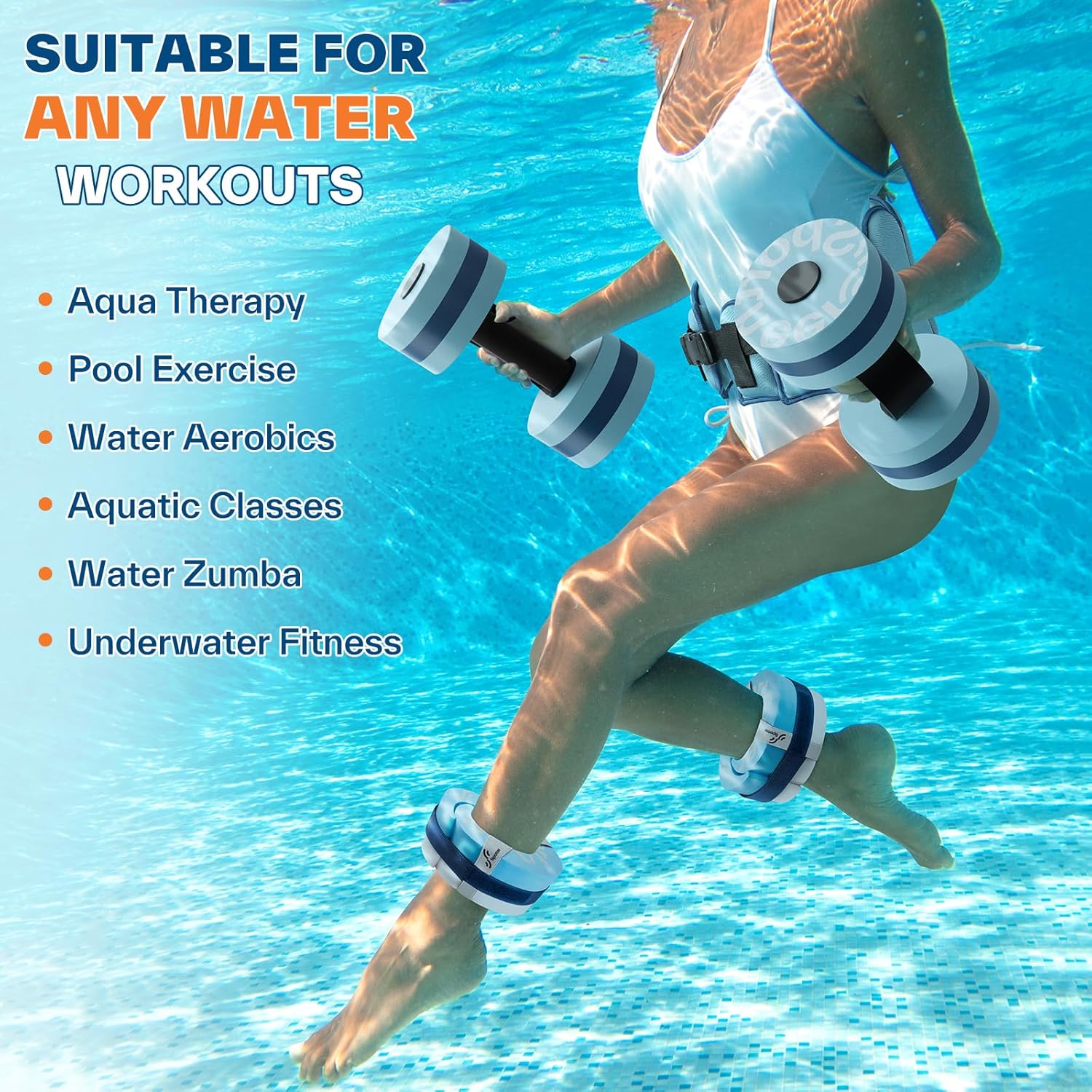 Water Aerobics Kit Dumbbells Belt