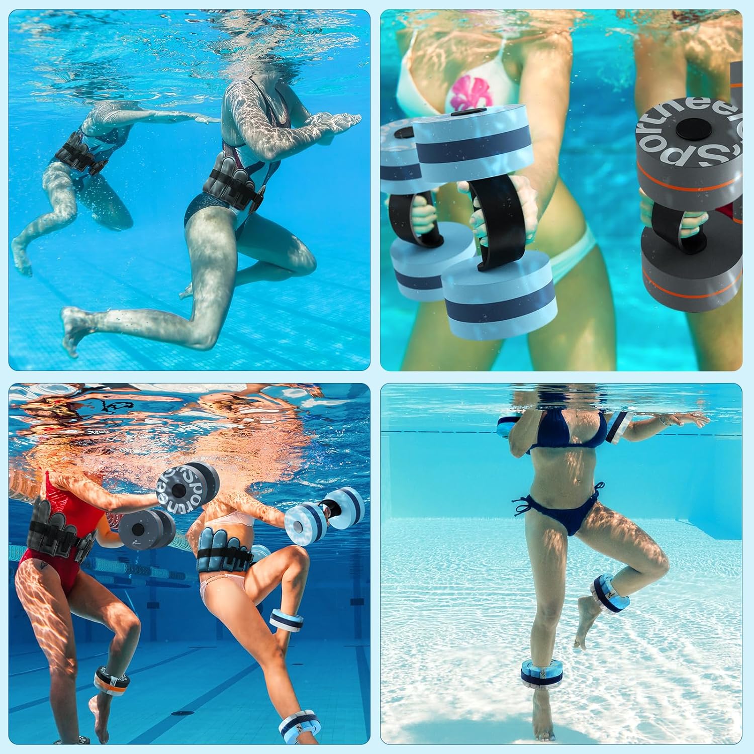 Water Aerobics Kit Dumbbells Belt