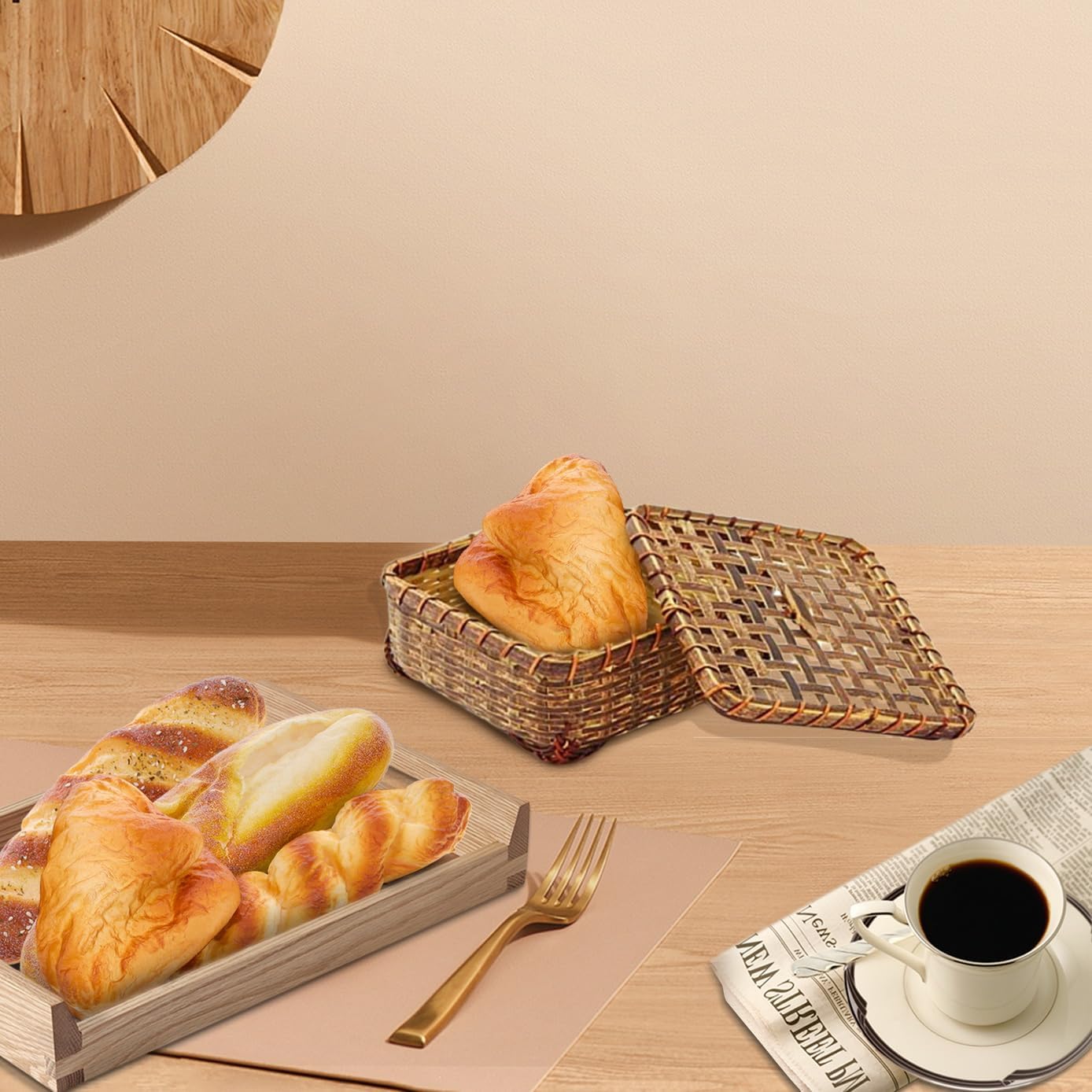 4 Pack Artificial French Bread Set