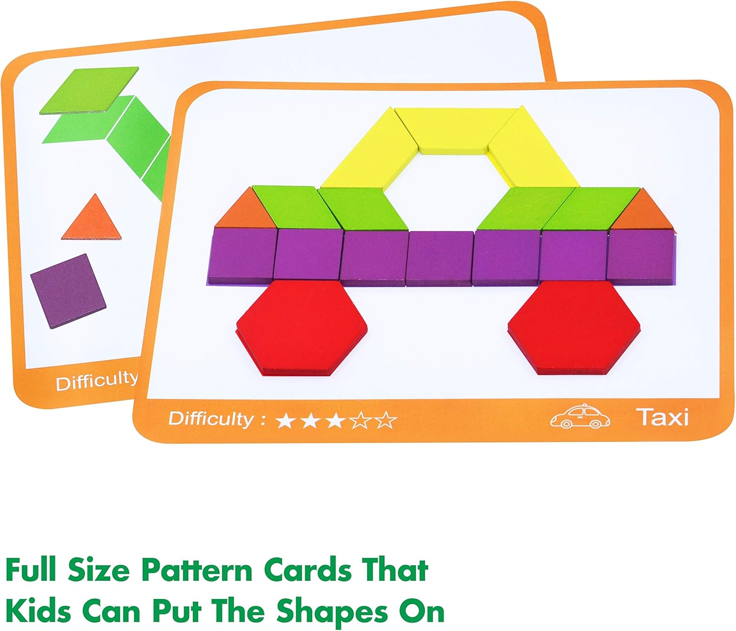 3Wooden Blocks, 24 Design Cards, Storage Bag
