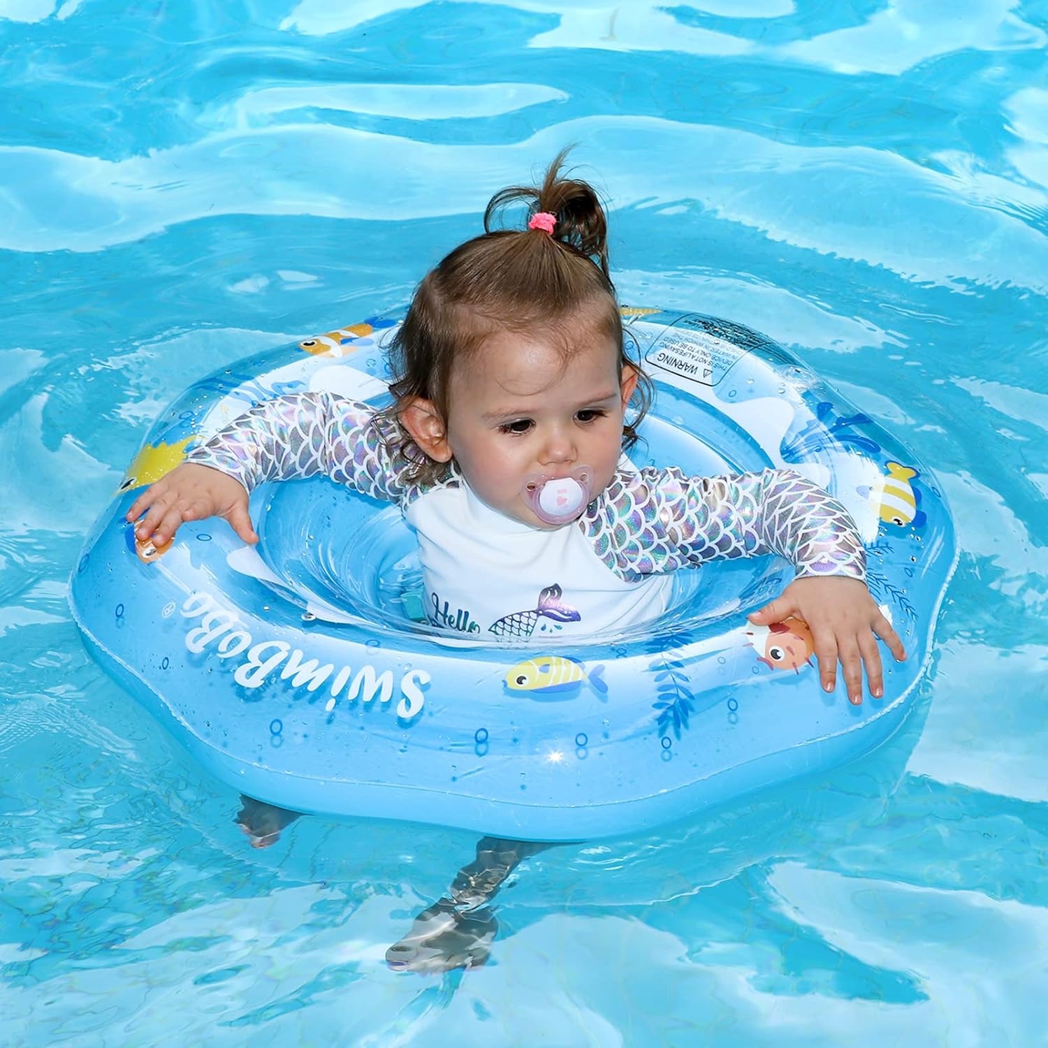 Inflatable Baby Swimming Pontoon with Safety Seat for Toddler 6-36 Months