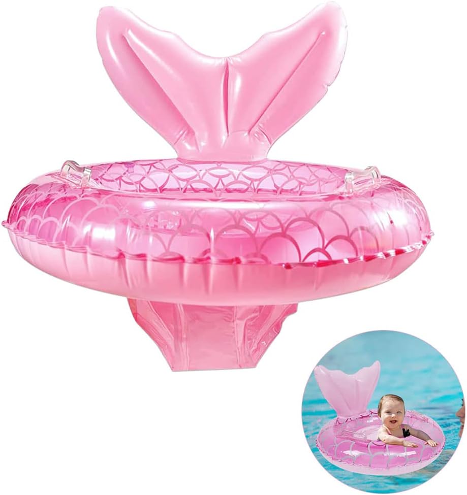 AIYUENCICI Baby Swimming Pontoon Boat,Inflatable Pontoon Raft with Handle Safety Seat,Kids Waist Floating Ring Children's Water Bathtub Beach Party Toys,Toddler Swimming Ring Over 6 Months