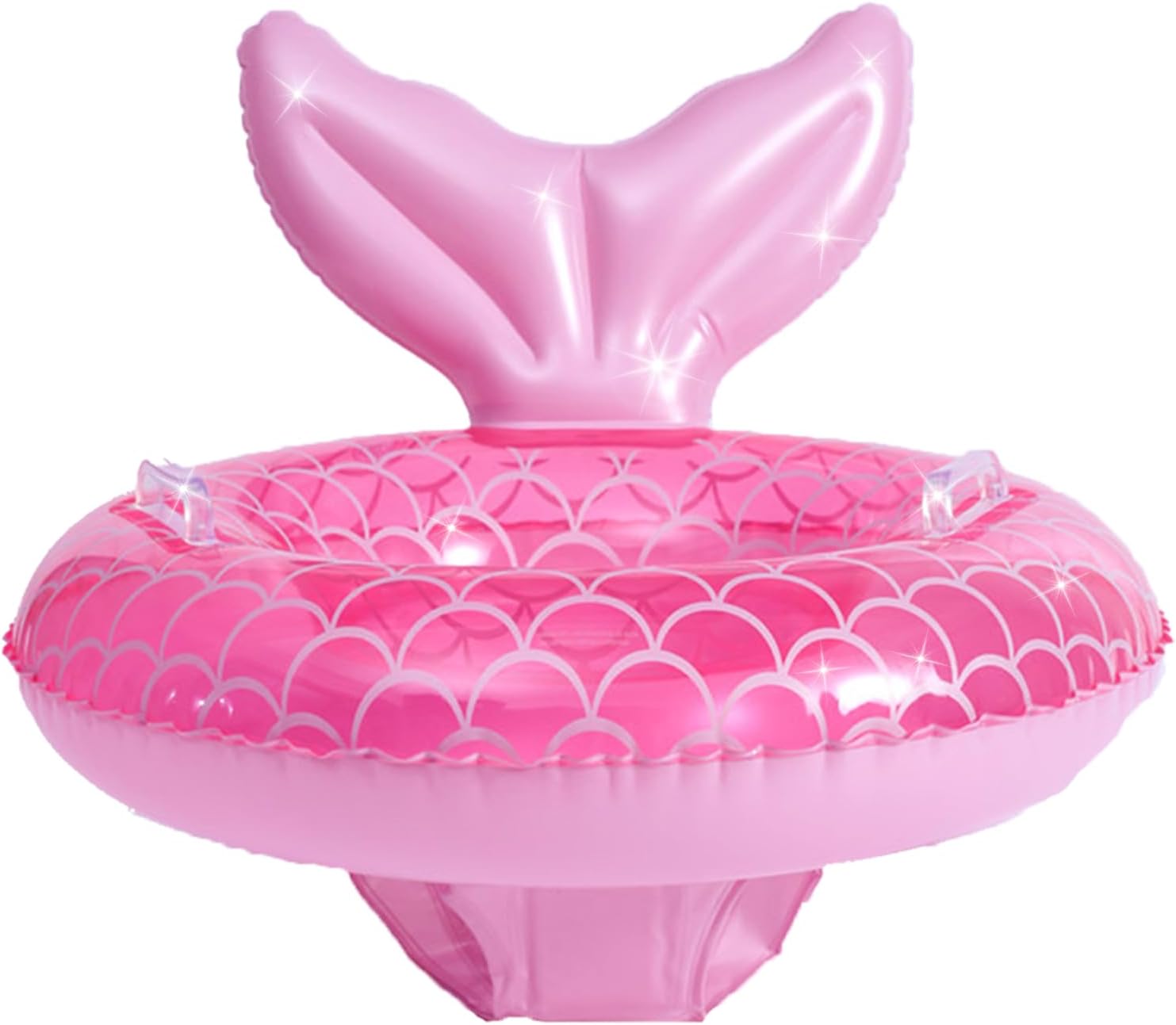 New Mermaid Baby Pool Pontoon Boat 6-48 Months, Inflatable Pool Swimming Ring with Seat and Handle for Infant Toddler Baby Training Summer (1-Pink)