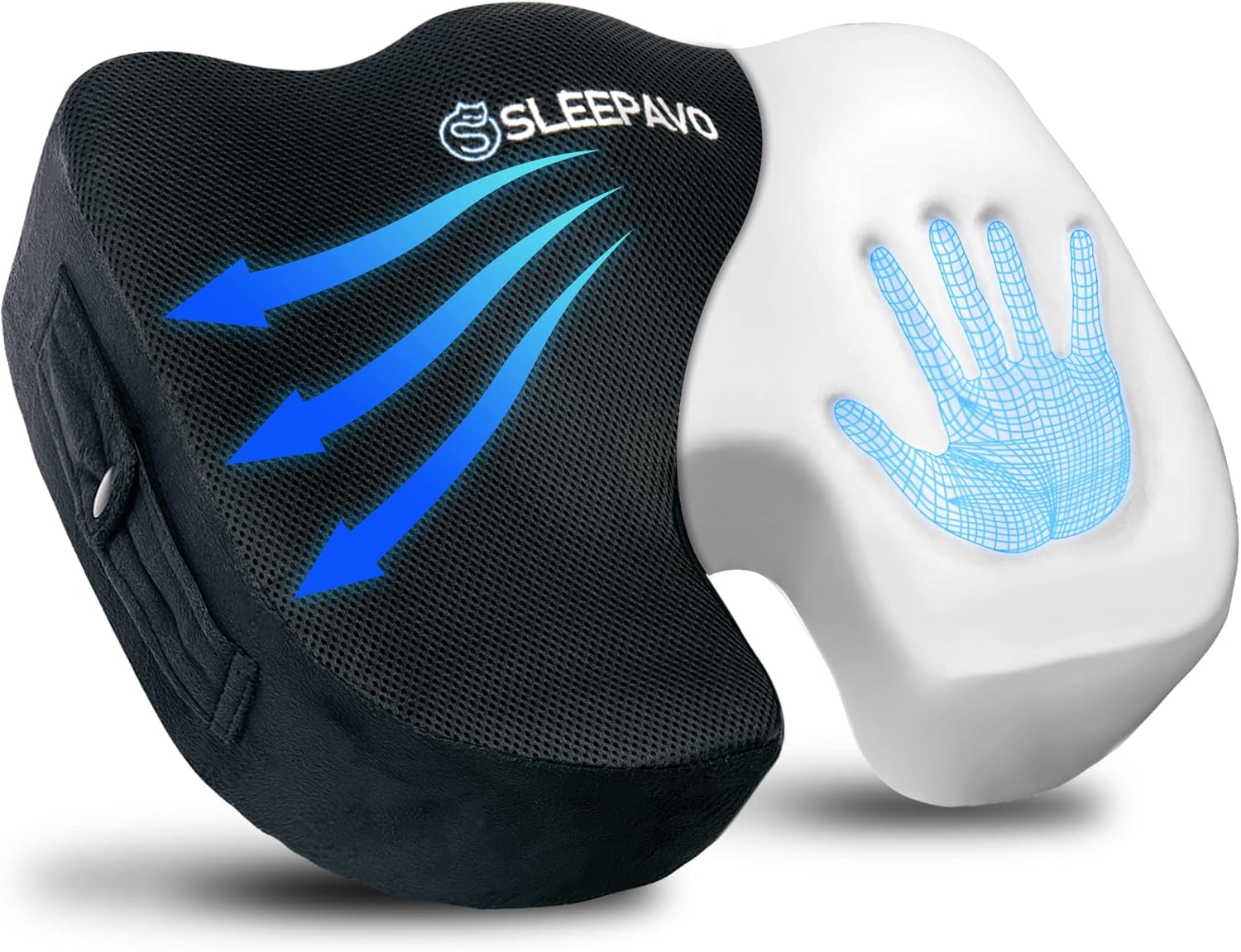 Office chair cushion - Seat cushion for tailbone pain - Hip pillow for tailbone, sciatica and lower back pain - Orthopedic seat cushion for desk, car, airplane