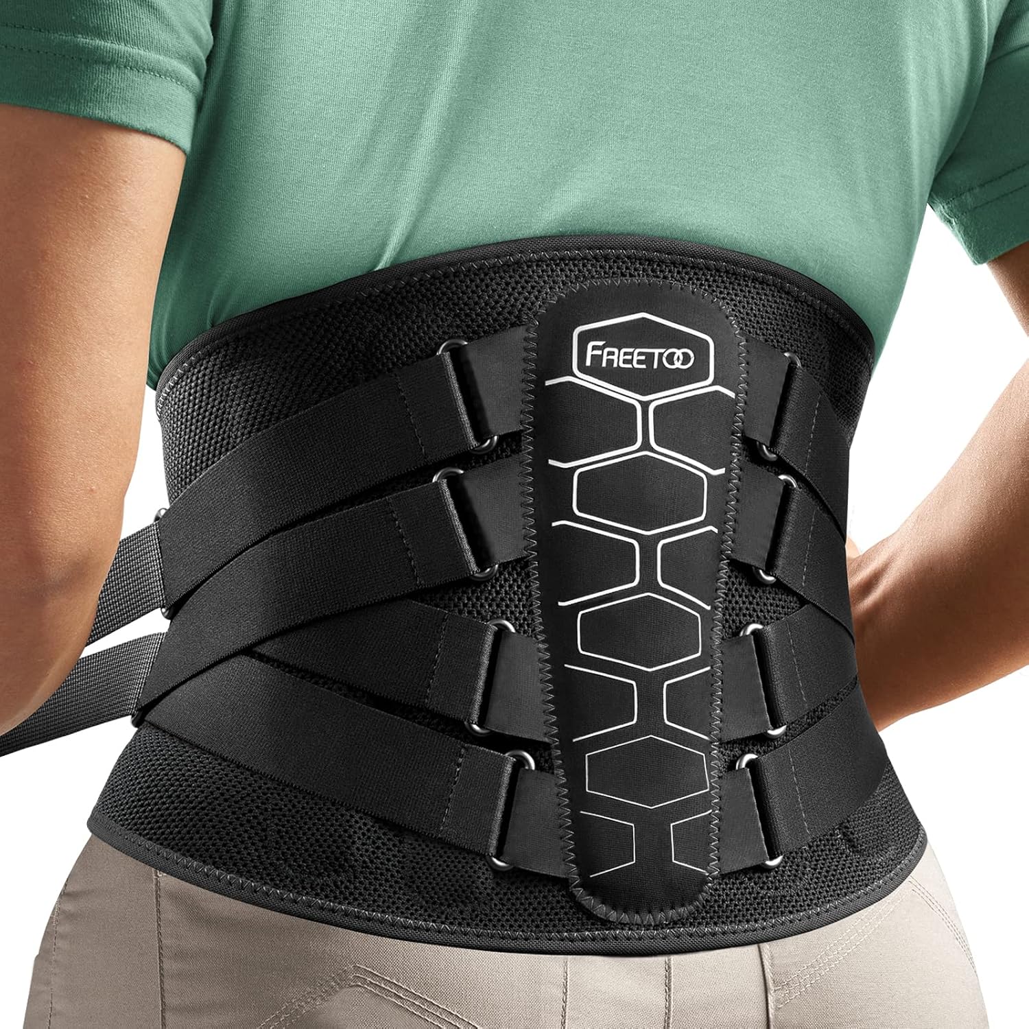 Back support belt with pulley system | Men and Women lumbar support belt with lumbar cushion | ergonomic design and soft | breathable 3D knitted material | suitable for herniated discs | sciatica