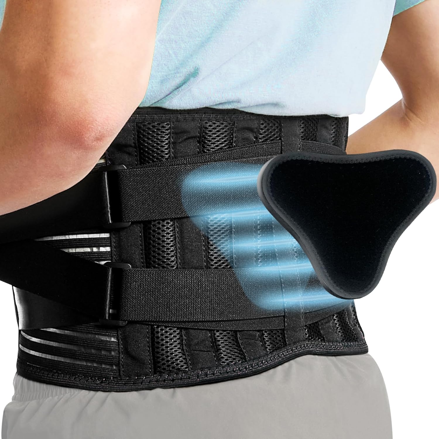 Back Support | Lower Back Support for Men and Women | Sciatica | Herniated Disc | Scoliosis | etc. | Black | Large