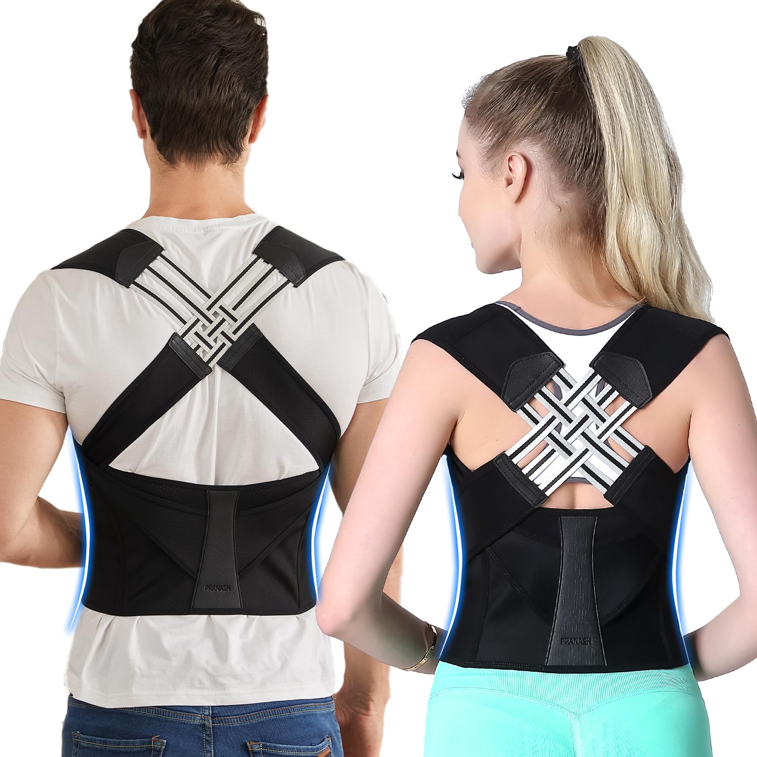 Posture Corrector for Men and Women, Adjustable Shoulder Straightener, Back Support, Upper Scoliosis, Camelback