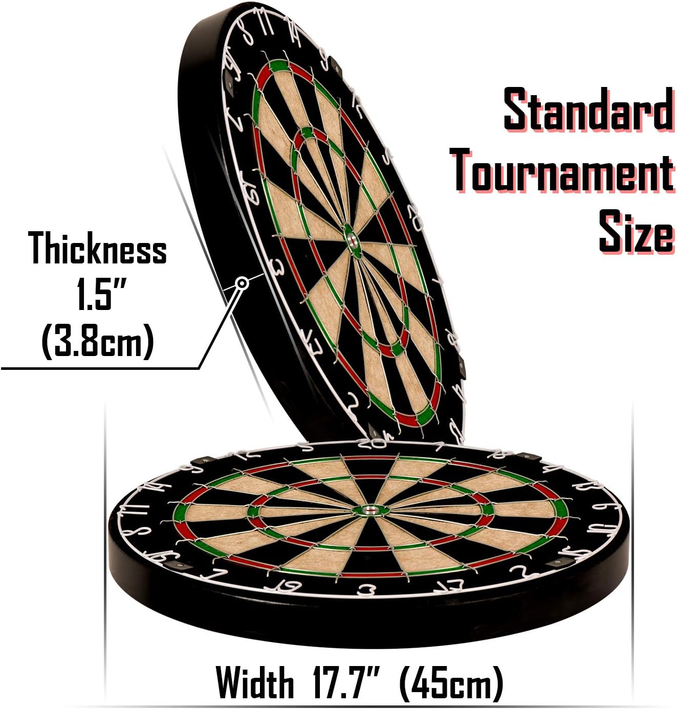 17.7x1.5 Dartboard, 12 Steel Tip Darts