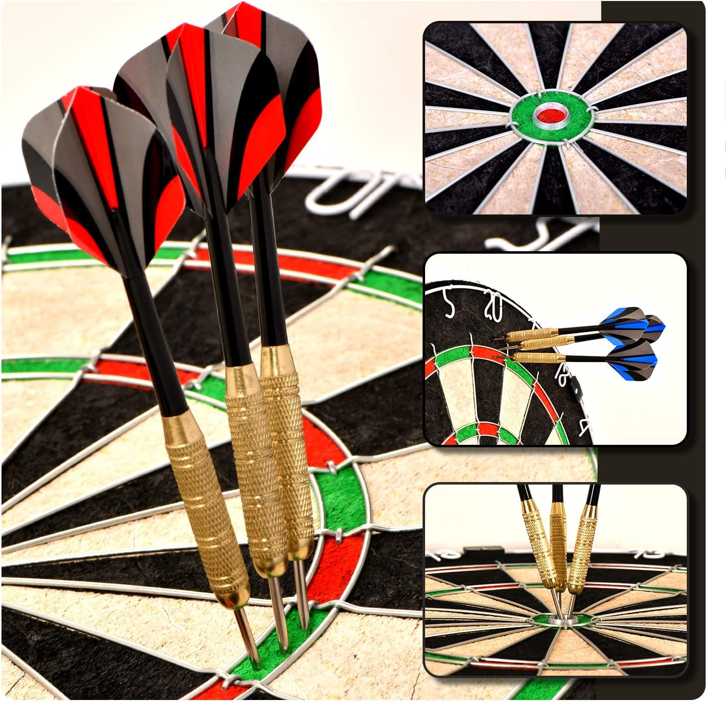 17.7x1.5 Dartboard, 12 Steel Tip Darts