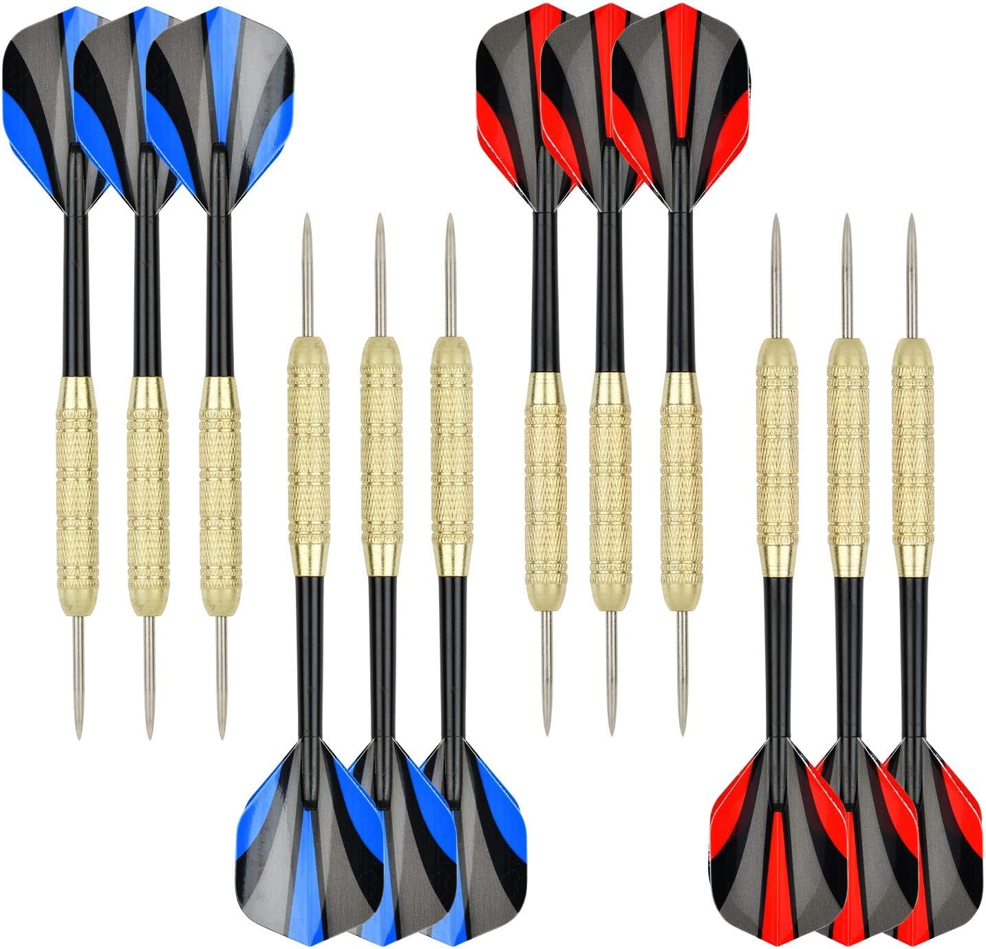 17.7x1.5 Dartboard, 12 Steel Tip Darts
