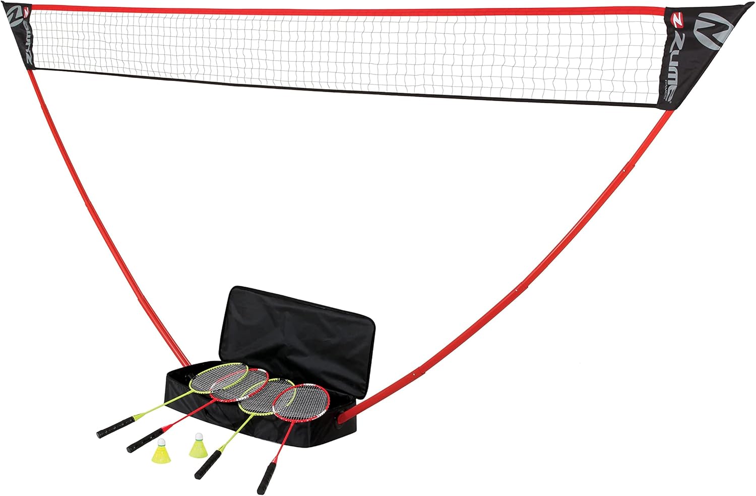Portable Badminton Set with Freestanding Base